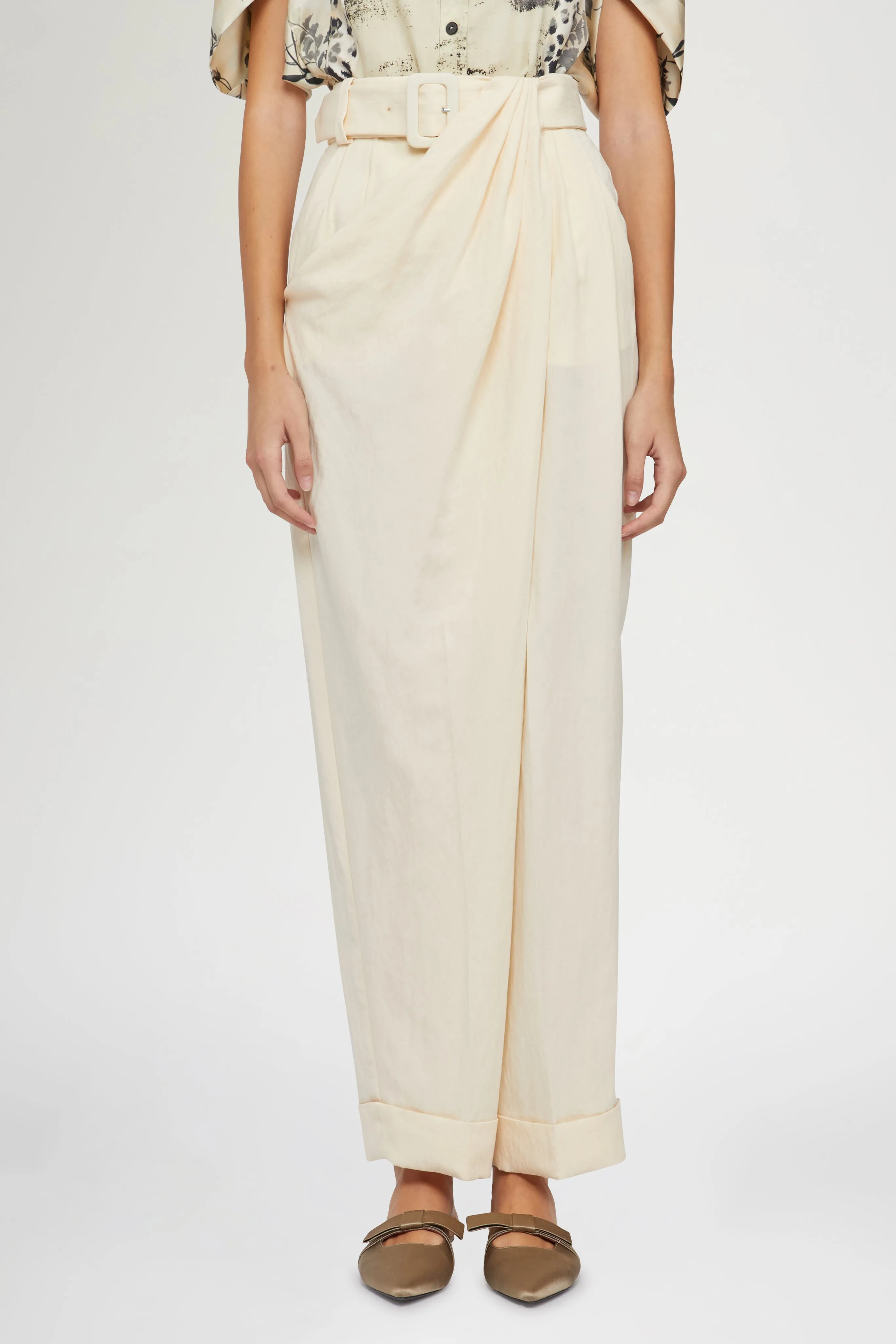Cream Wide-leg Pants sold by Antonio Marras product image thumbnail 3