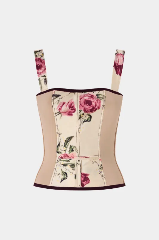 Floral Silk Bustier Top made by Antonio Marras