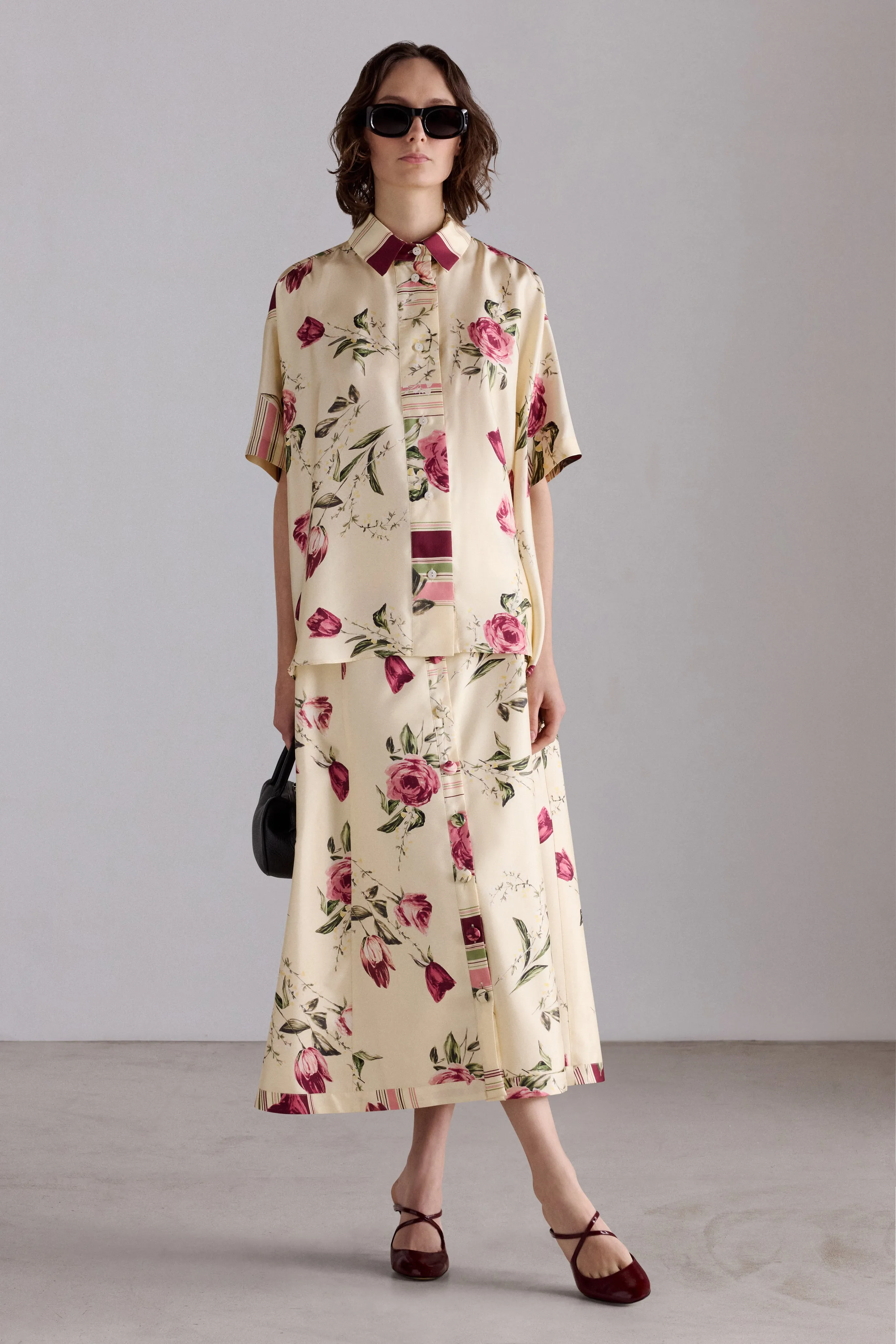 Floral Silk Midi Skirt sold by Antonio Marras product image thumbnail 2