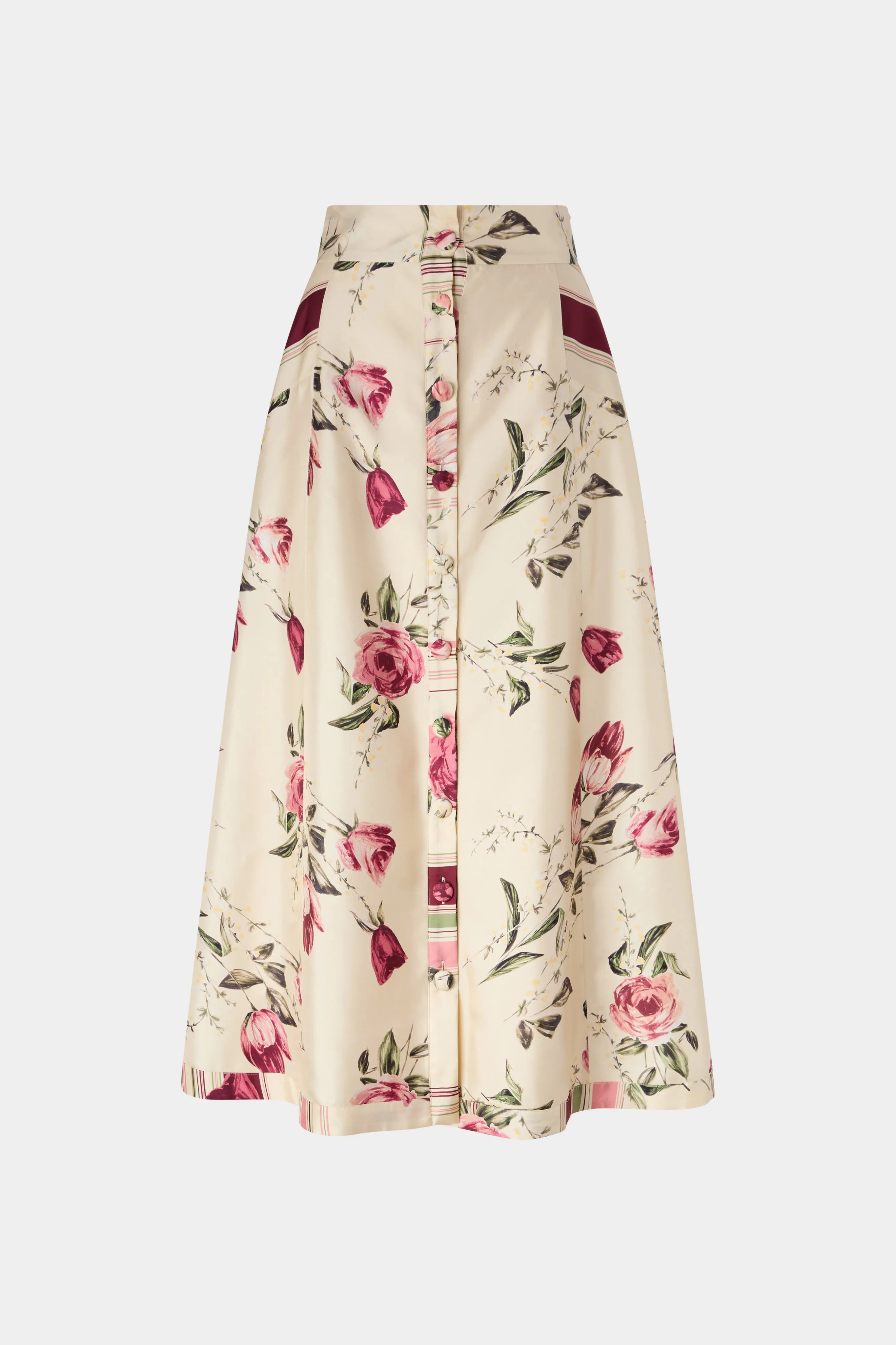 Floral Silk Midi Skirt sold by Antonio Marras