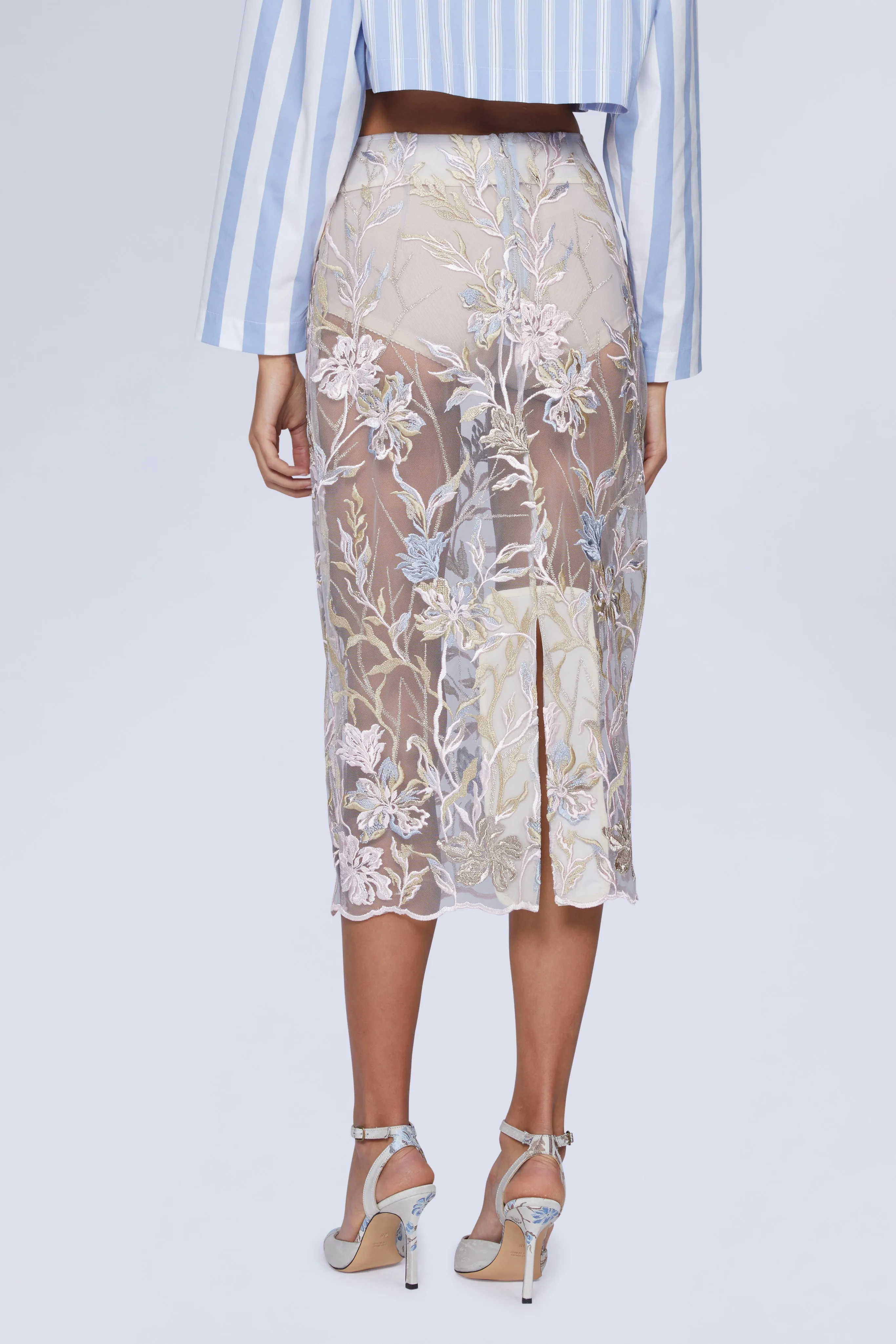 Fitted Lace Midi Skirt sold by Antonio Marras product image thumbnail 4