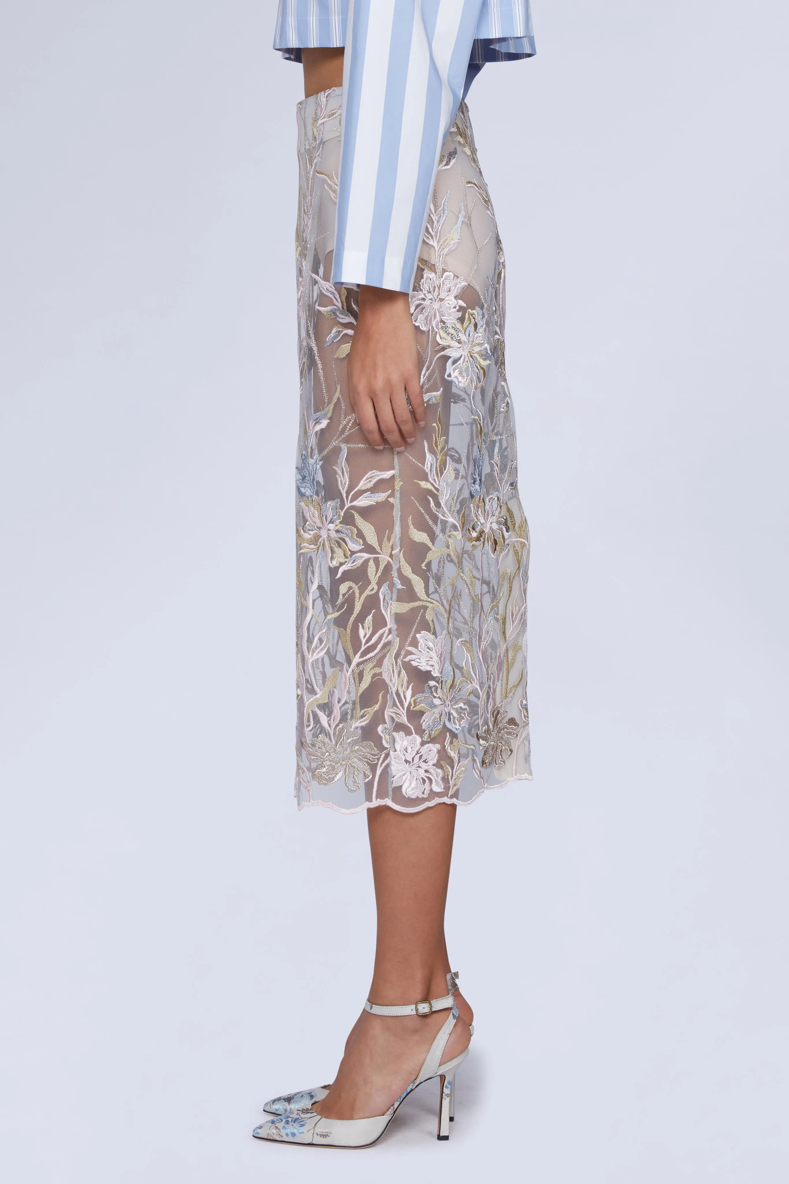 Fitted Lace Midi Skirt sold by Antonio Marras product image thumbnail 3