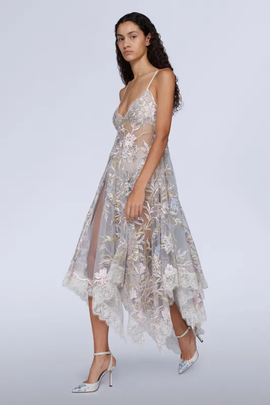 Asymmetrical Lace Midi Dress made by Antonio Marras