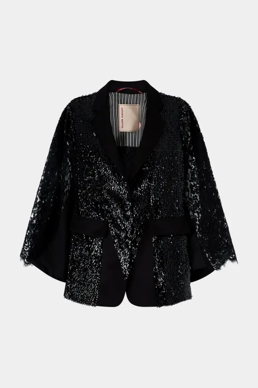 Black Sequin Kimono Jacket made by Antonio Marras