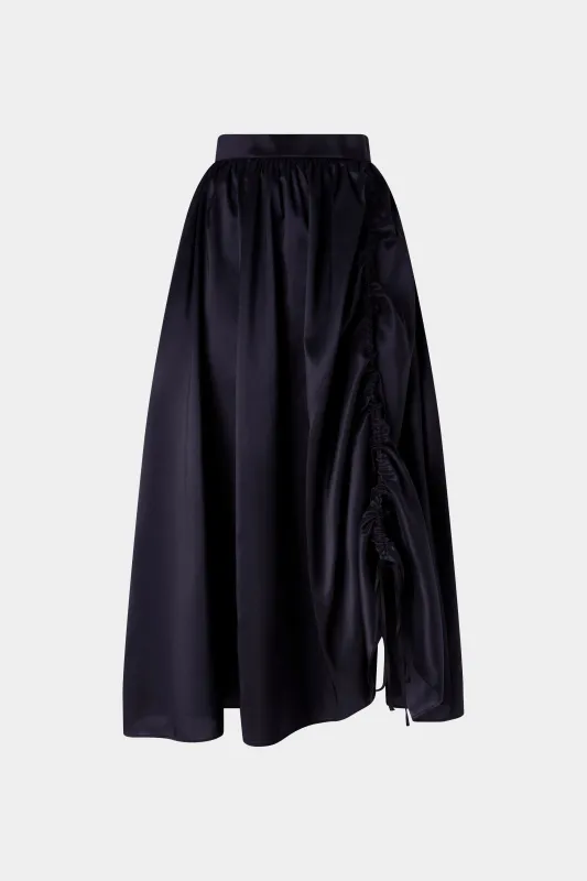 Black Ruched Taffeta Skirt made by Antonio Marras