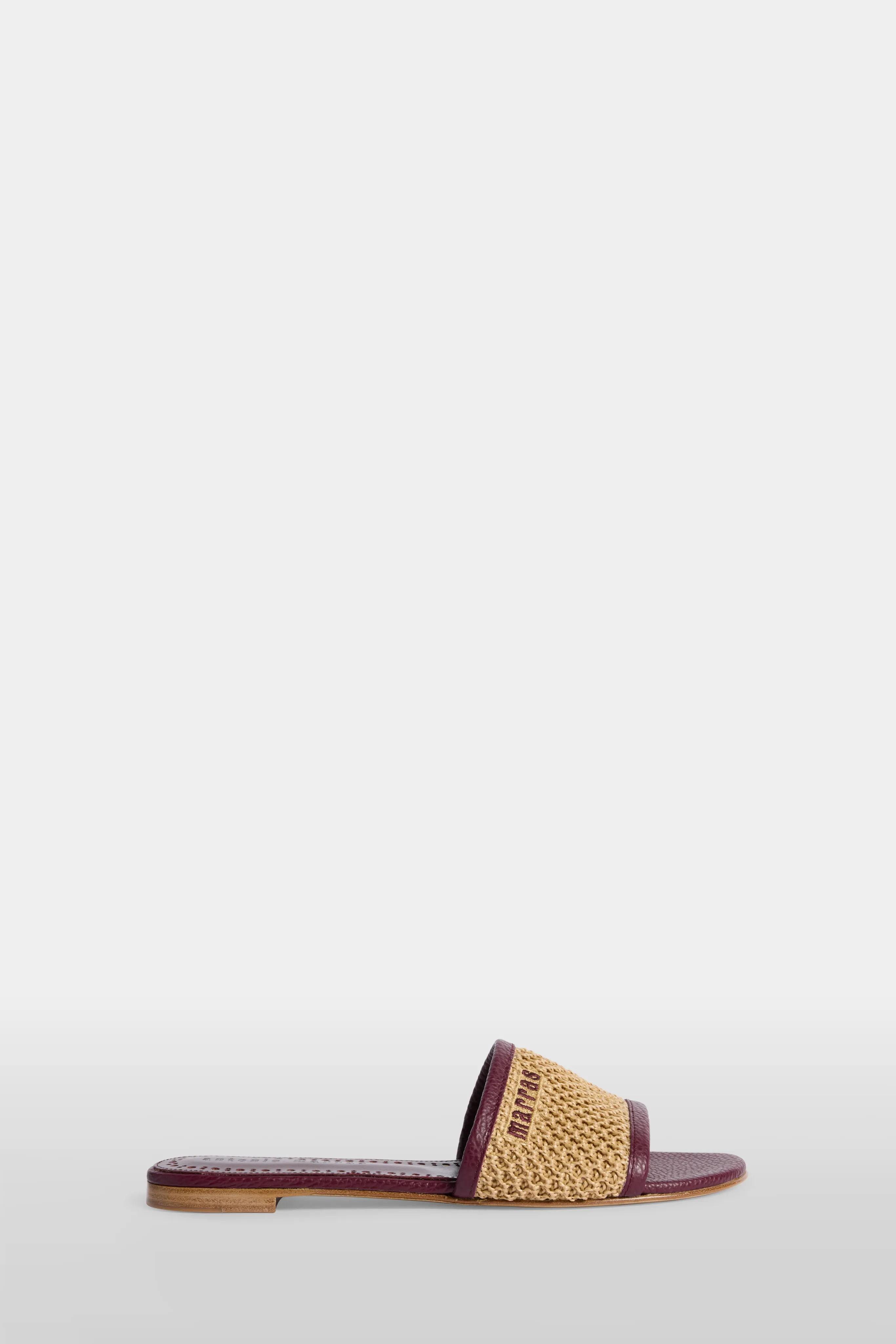 Burgundy Raffia Slide Sandals sold by Antonio Marras