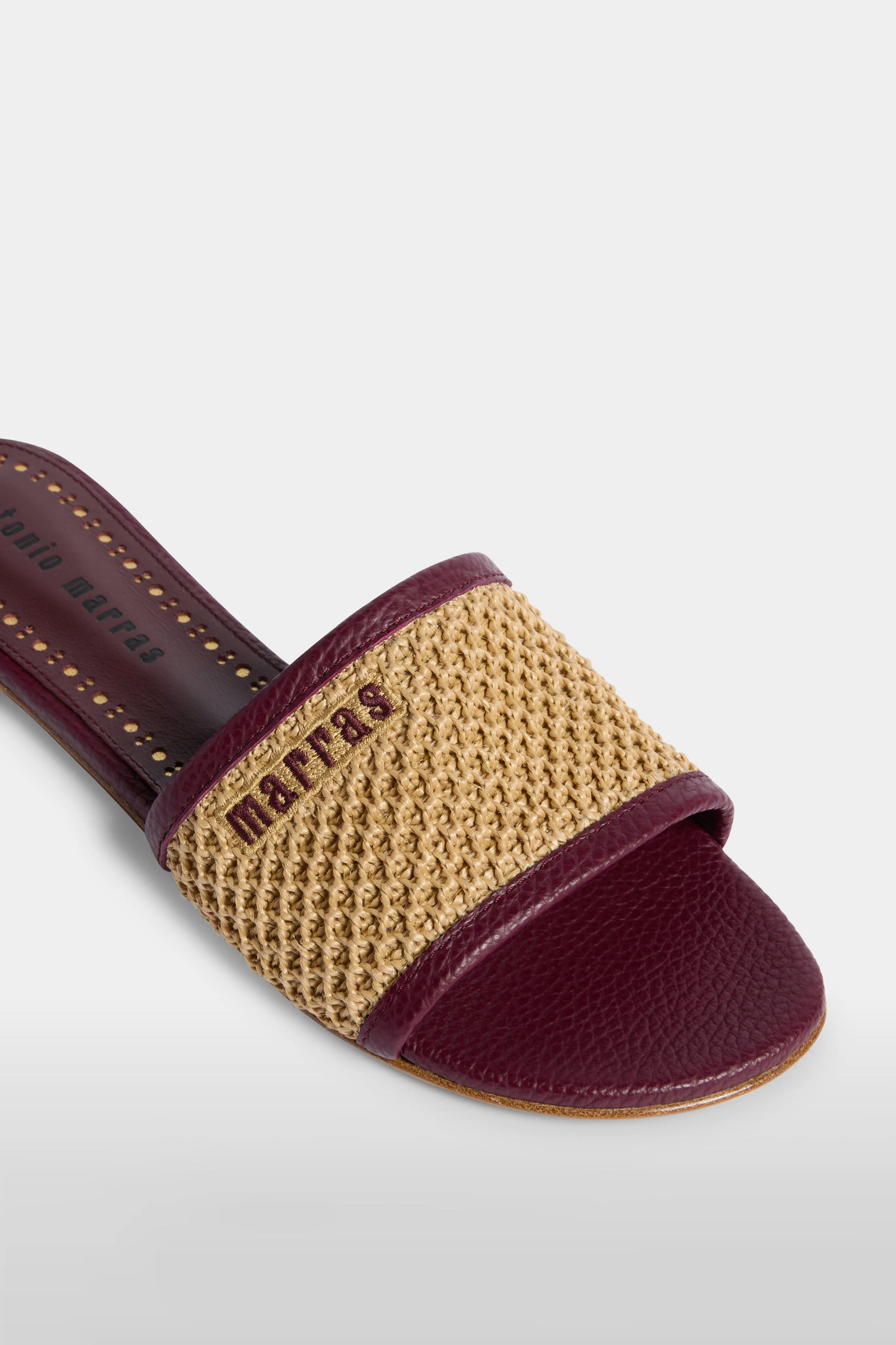 Burgundy Raffia Slide Sandals sold by Antonio Marras product image thumbnail 4