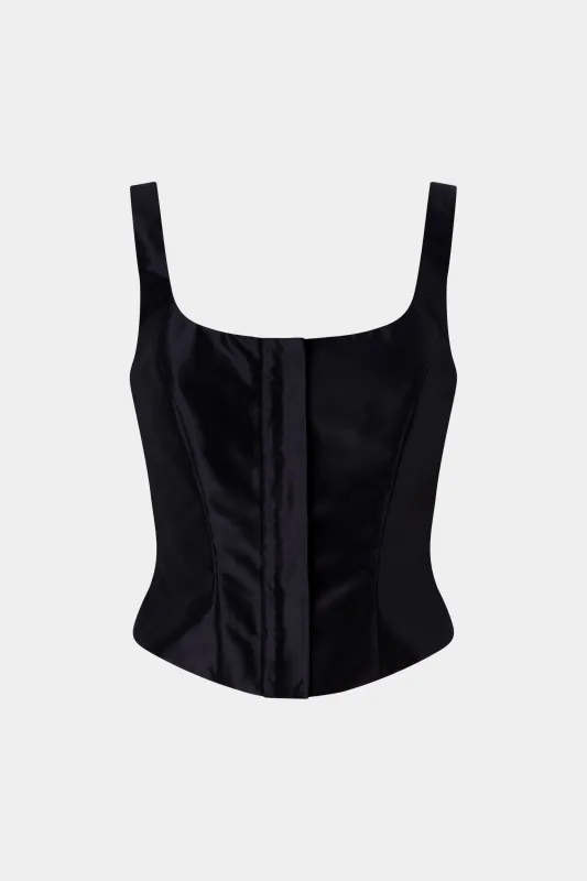 Black Shimmering Taffeta Corset made by Antonio Marras