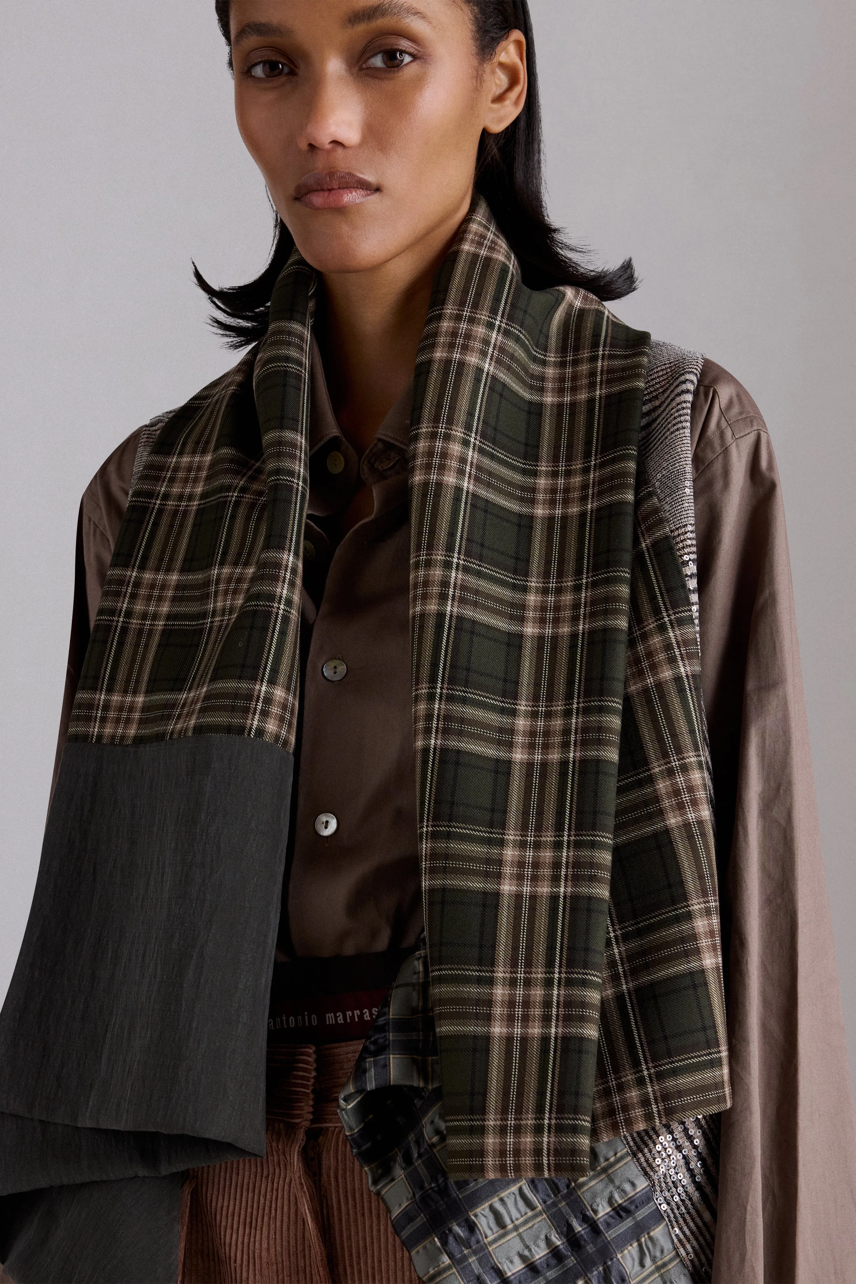 Patchwork Checked Asymmetric Shawl sold by Antonio Marras product image thumbnail 4