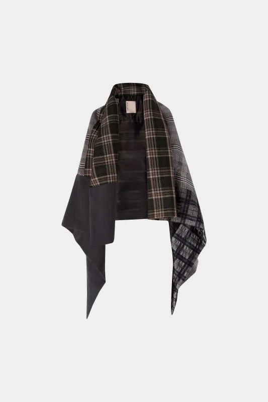 Patchwork Checked Asymmetric Shawl made by Antonio Marras