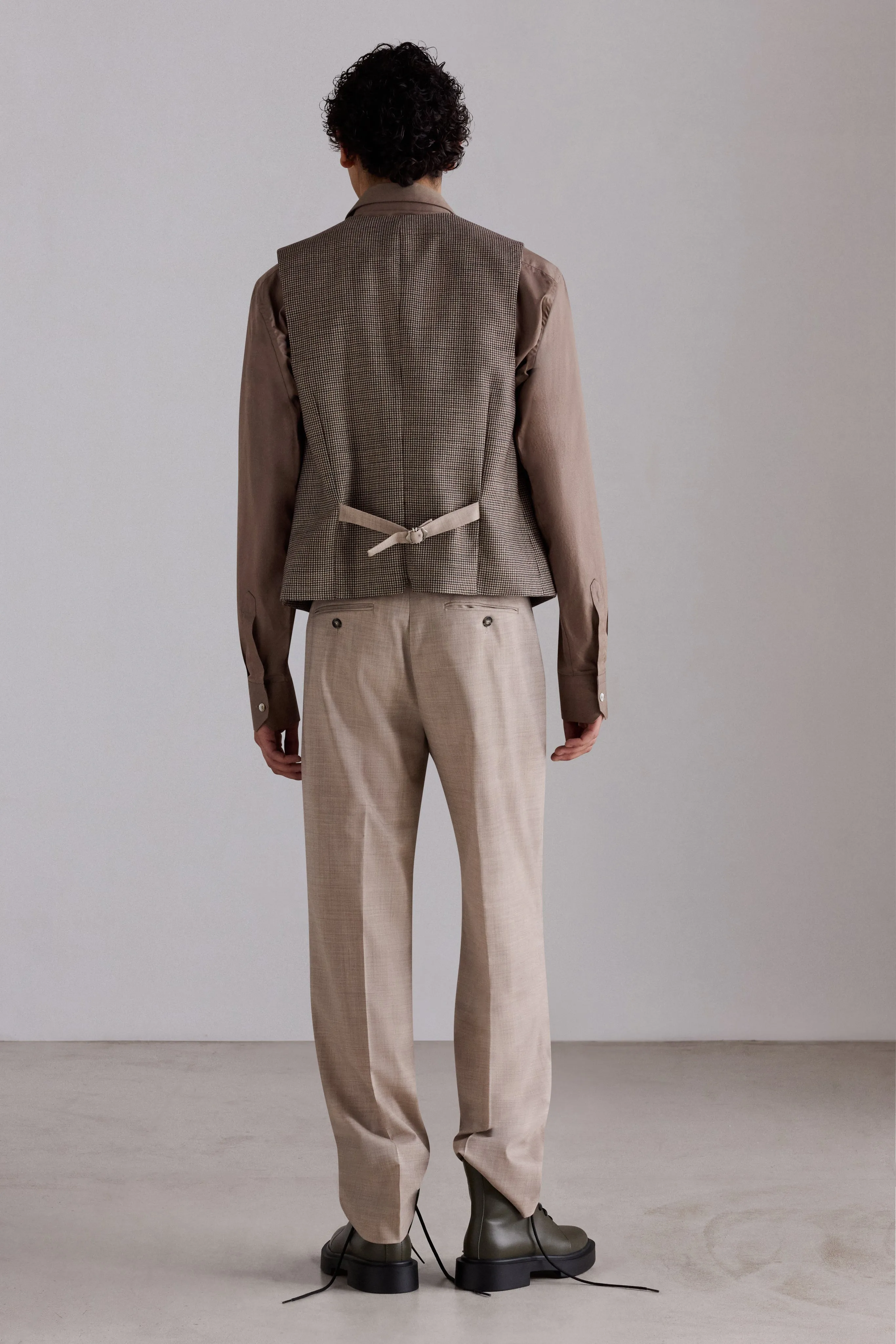 Brown Houndstooth Wool Waistcoat sold by Antonio Marras product image thumbnail 3