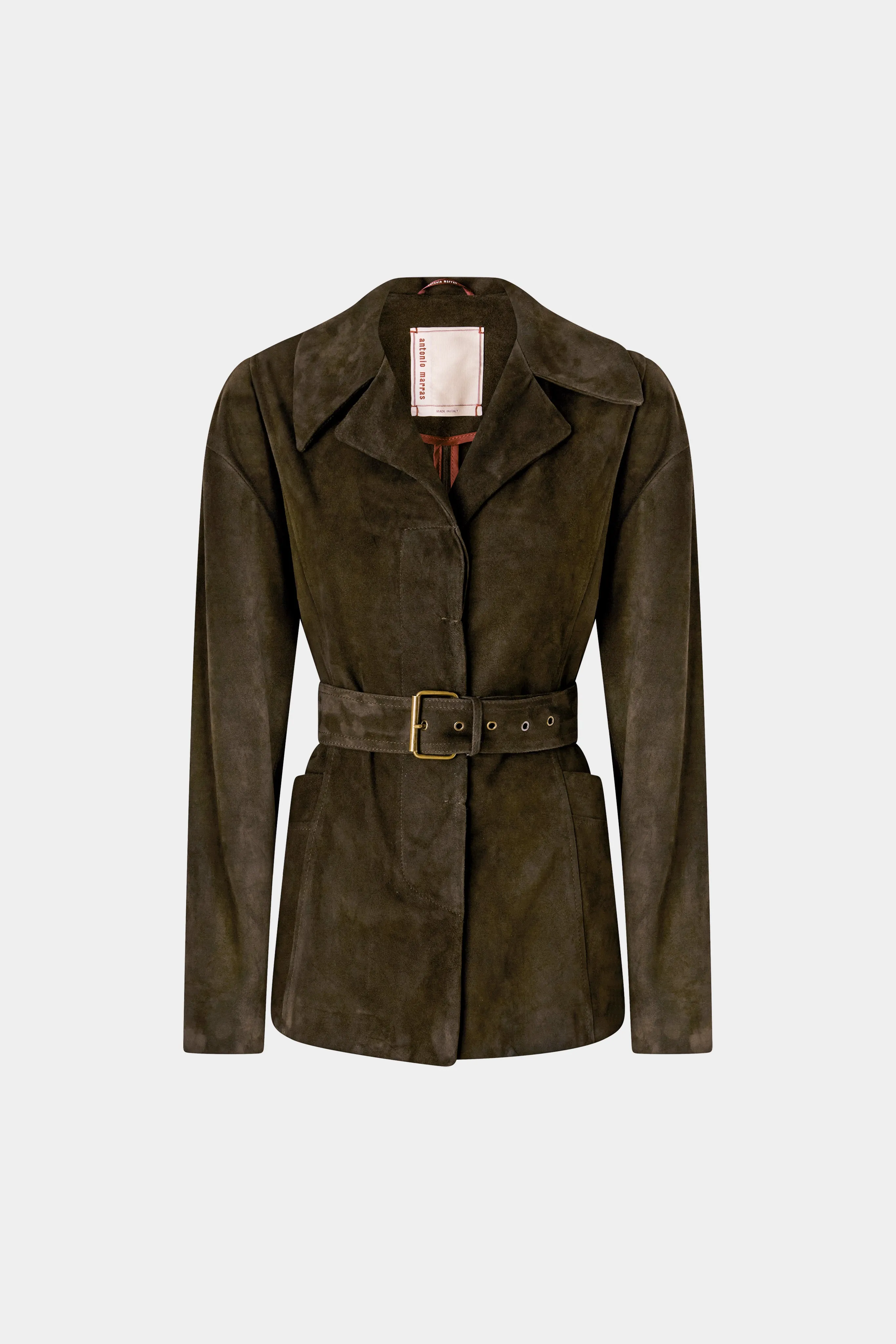 Suede Belted Tailored Jacket sold by Antonio Marras