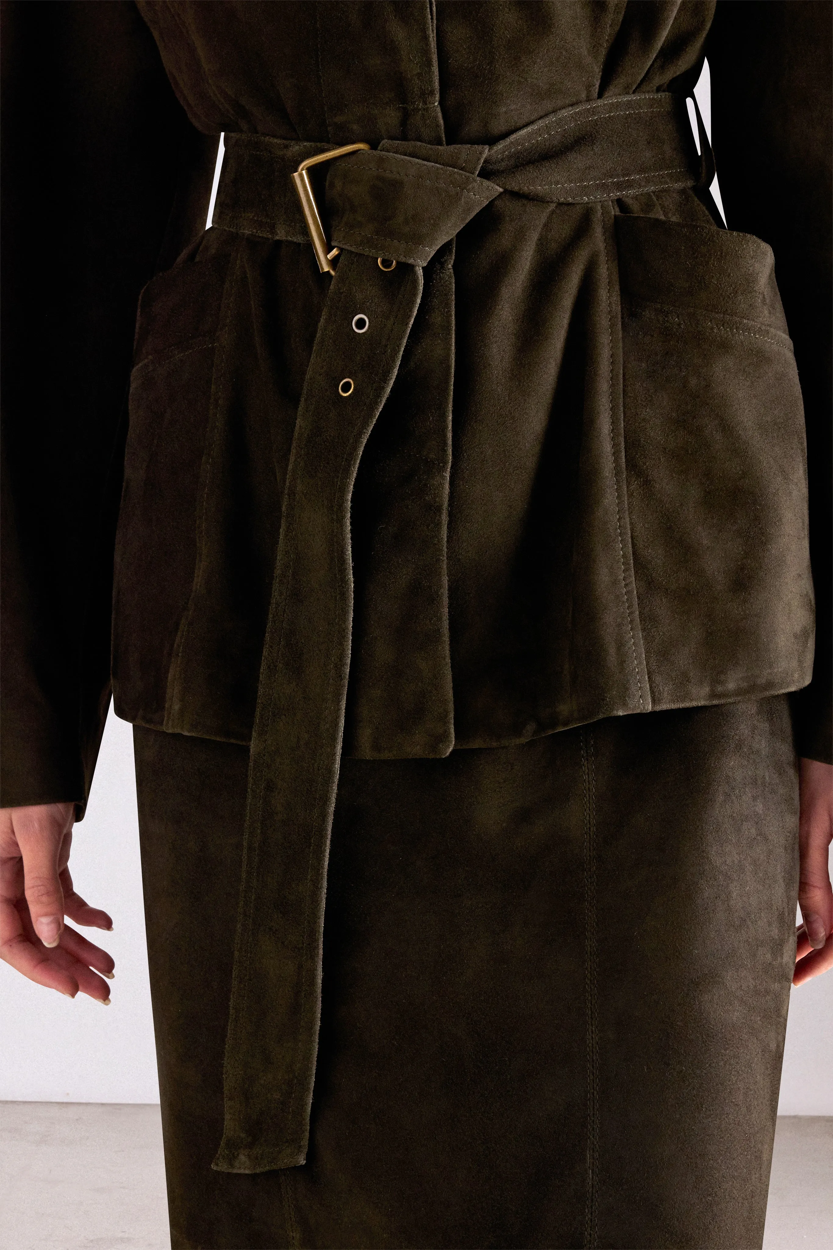 Suede Belted Tailored Jacket sold by Antonio Marras product image thumbnail 5