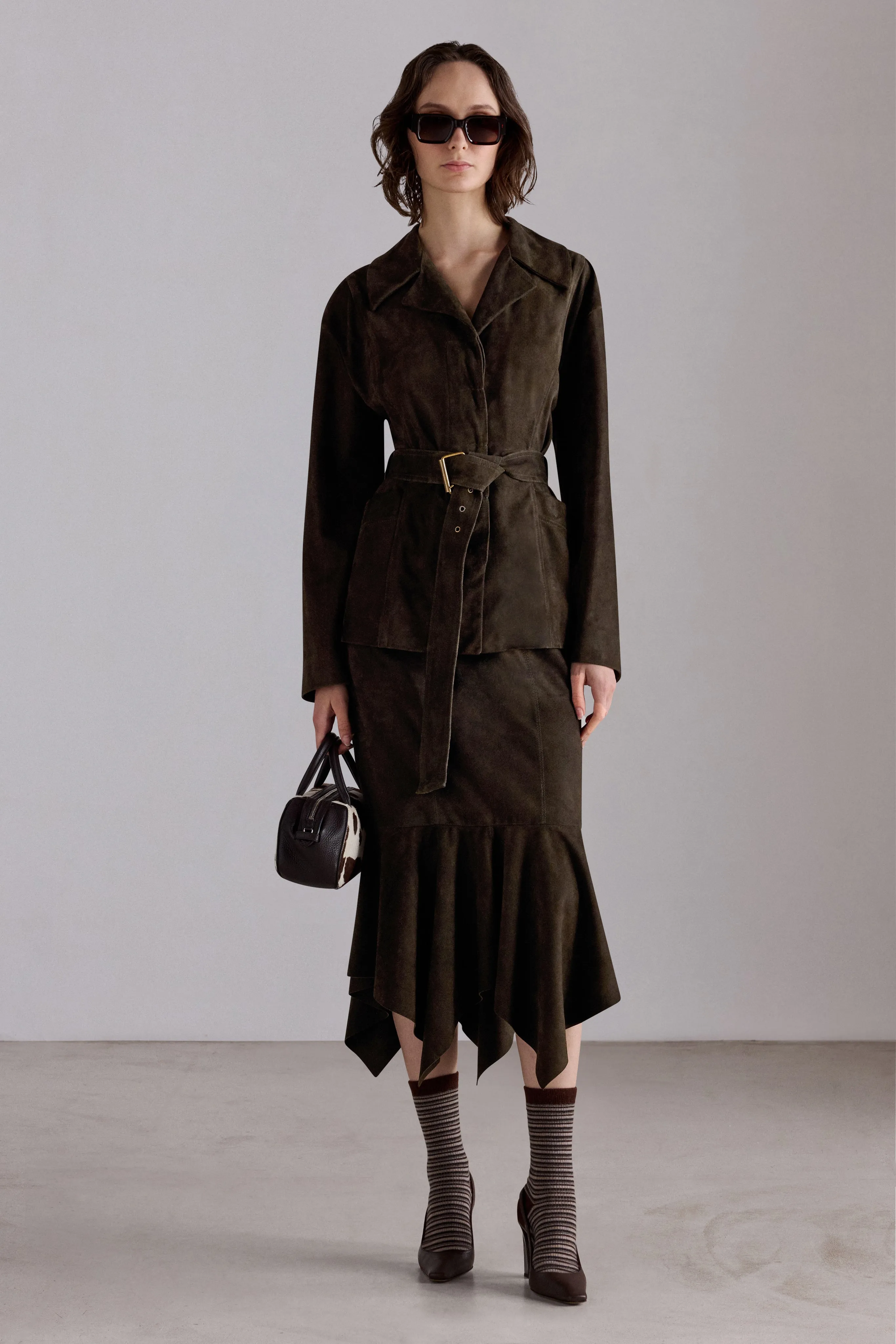 Suede Belted Tailored Jacket sold by Antonio Marras product image thumbnail 2