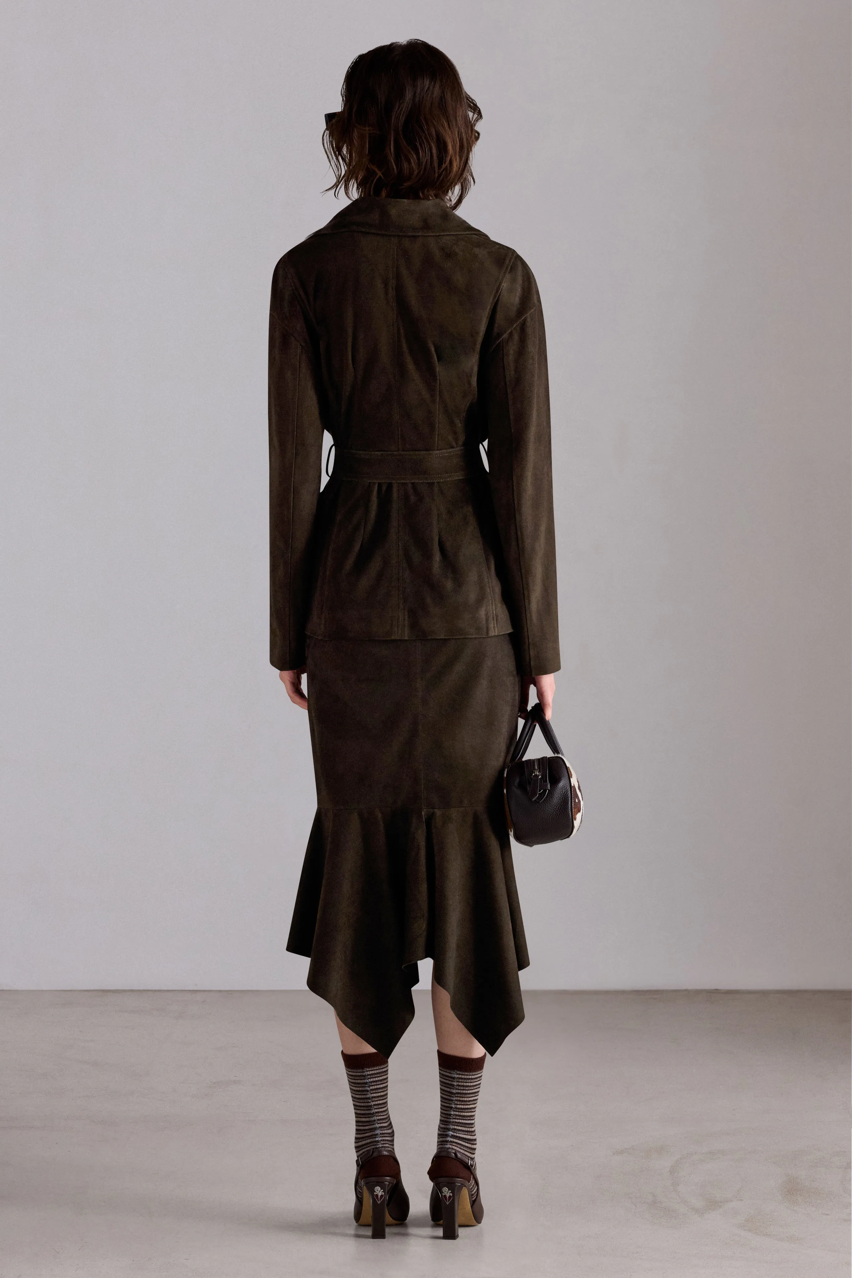 Suede Belted Tailored Jacket sold by Antonio Marras product image thumbnail 3