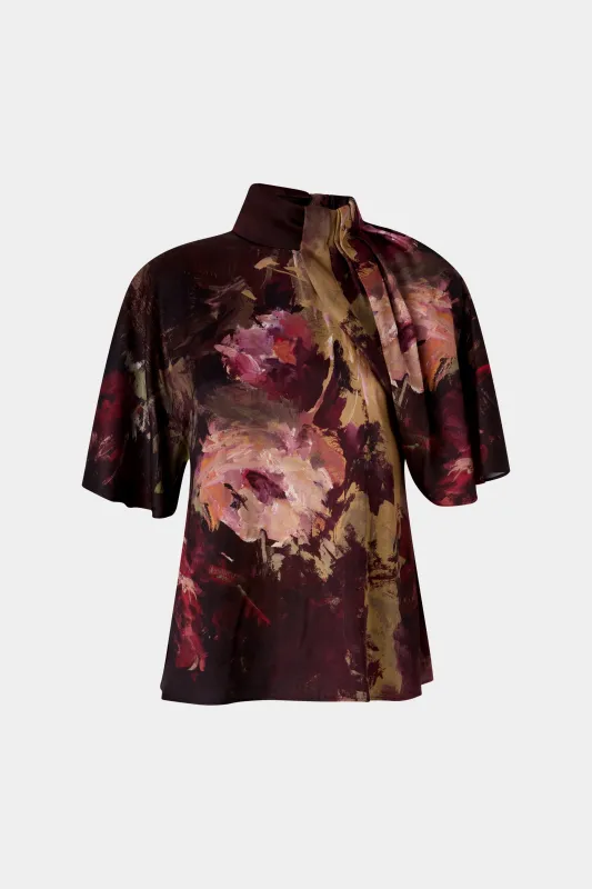 Painterly Rose Print Blouse made by Antonio Marras