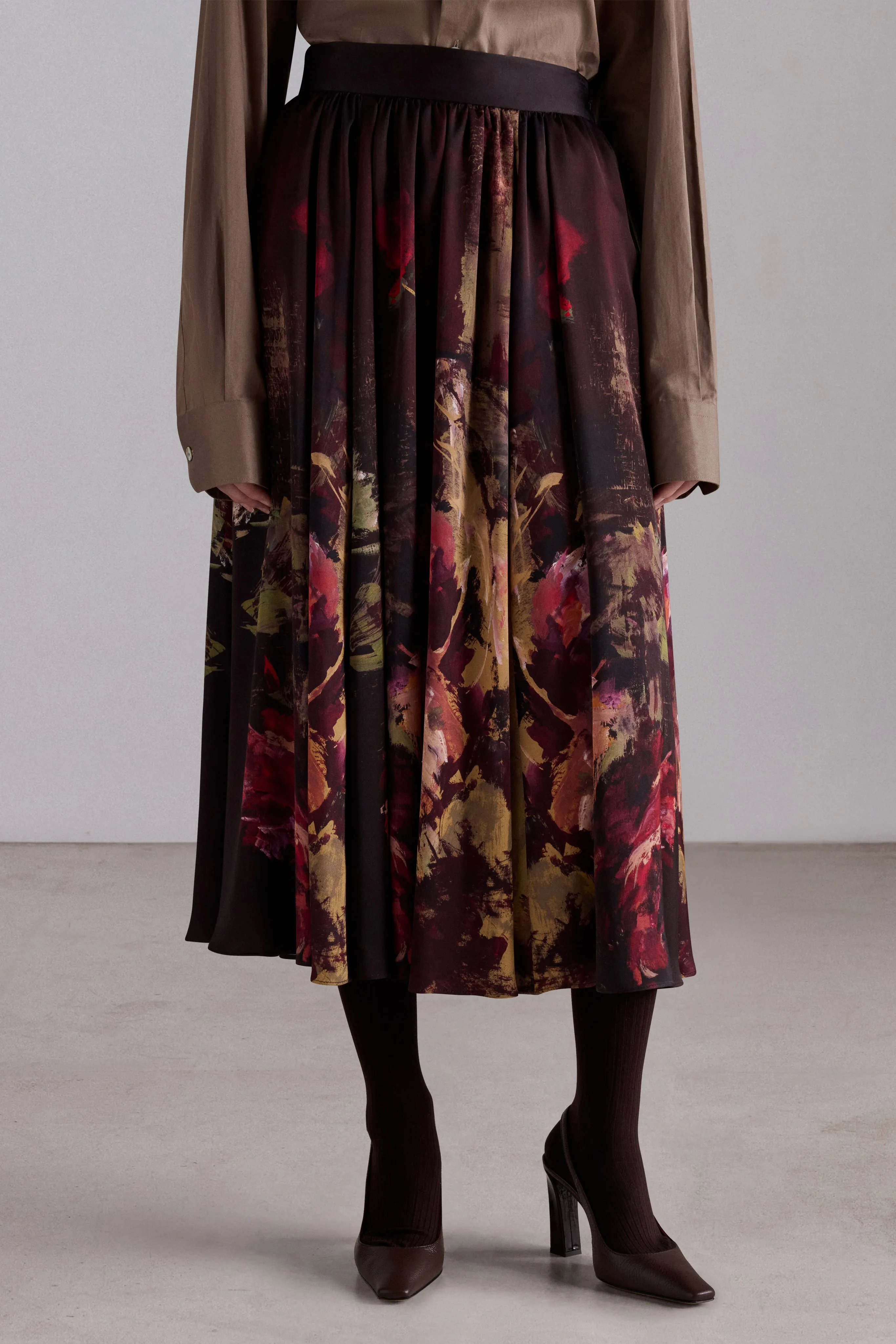 Painterly Floral Silk Skirt sold by Antonio Marras product image thumbnail 4