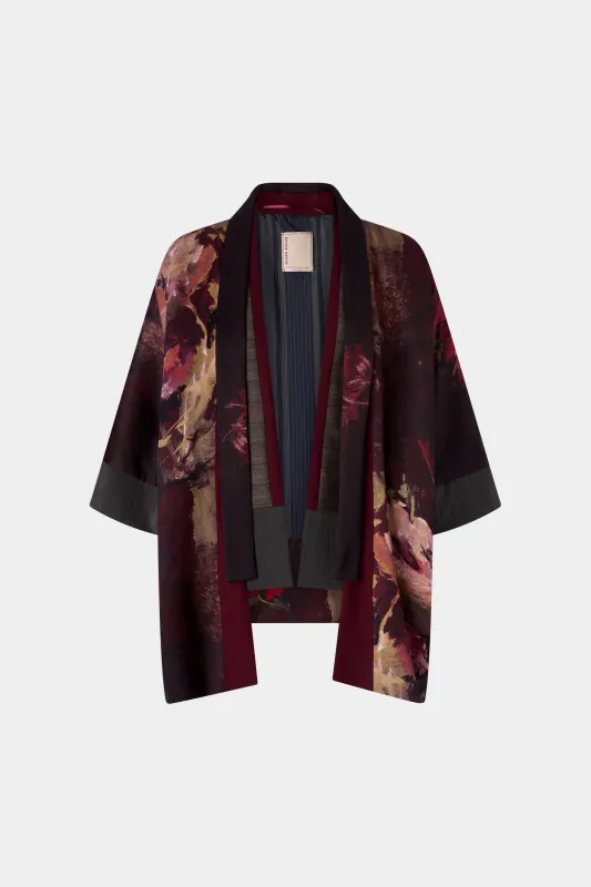 Painterly Rose Silk Kimono made by Antonio Marras
