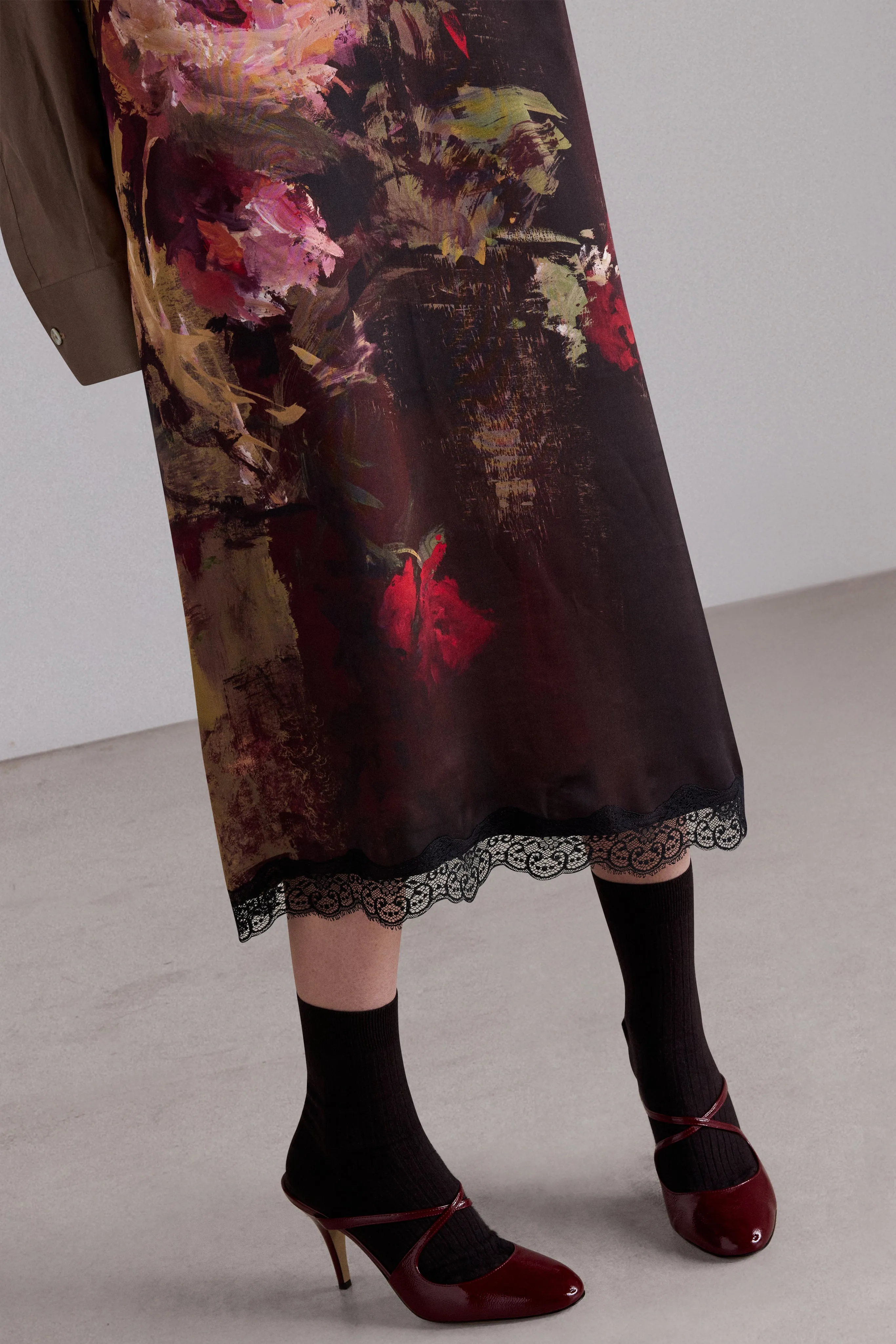Painterly Rose Silk Slip Dress sold by Antonio Marras product image thumbnail 5
