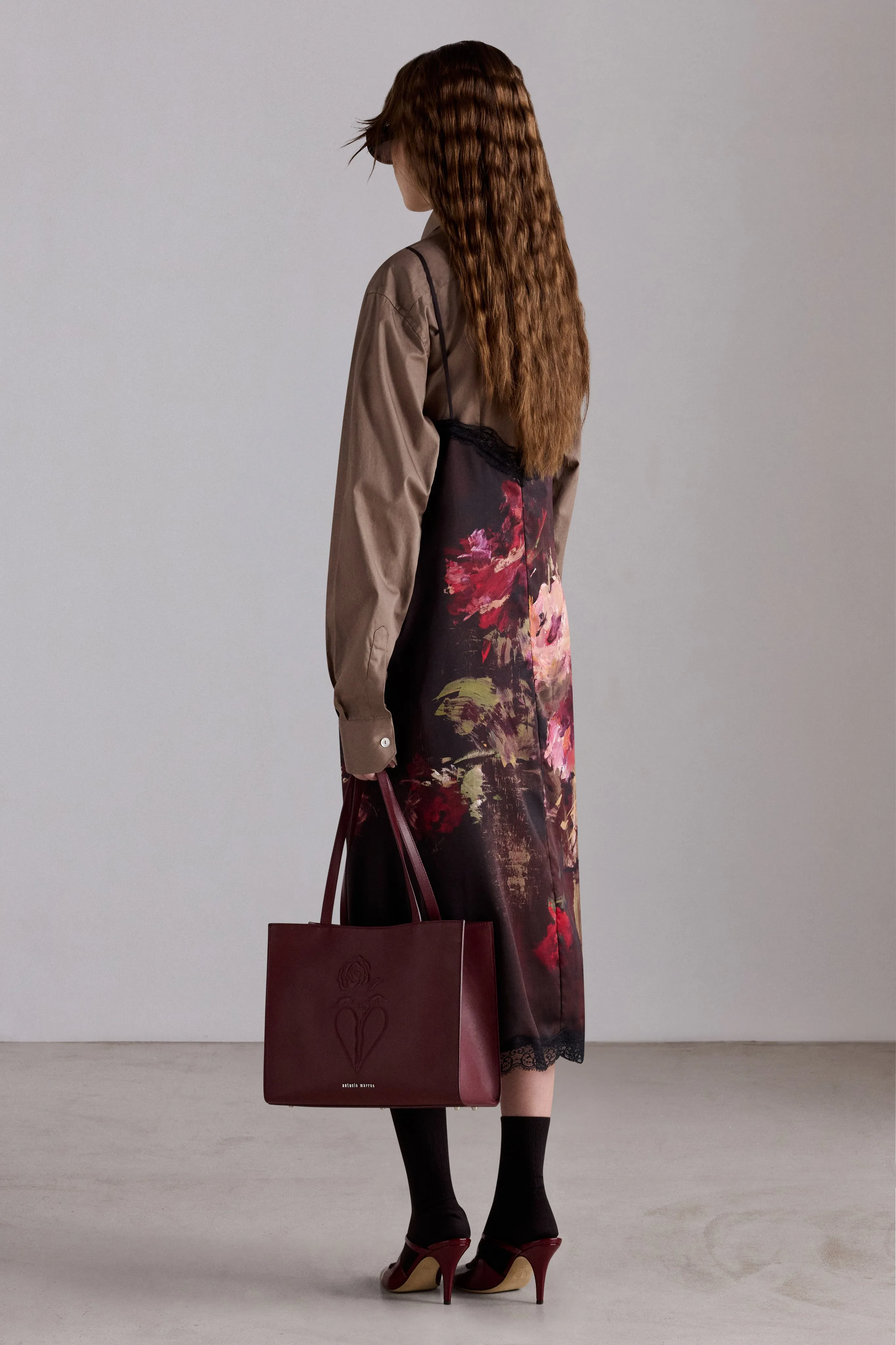 Painterly Rose Silk Slip Dress sold by Antonio Marras product image thumbnail 3
