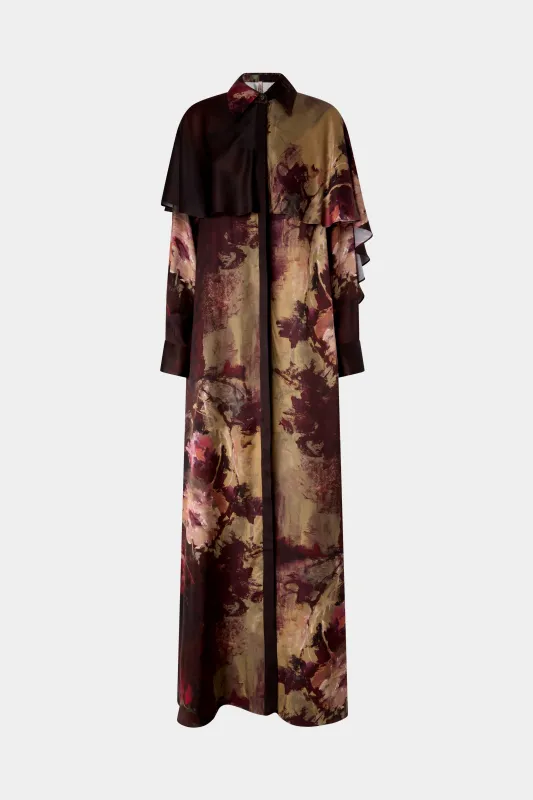 Painterly Rose Silk Chemisier Dress made by Antonio Marras