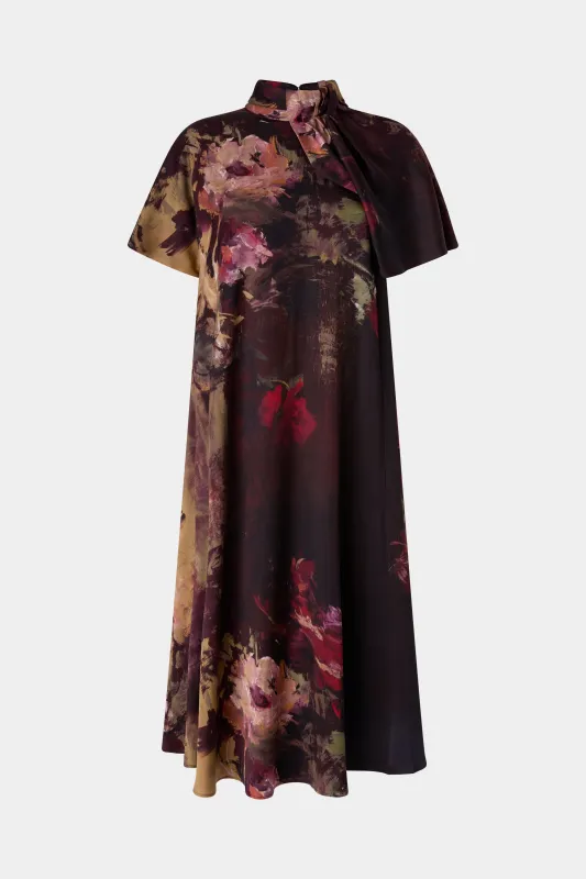Painterly Rose Silk Midi Dress made by Antonio Marras