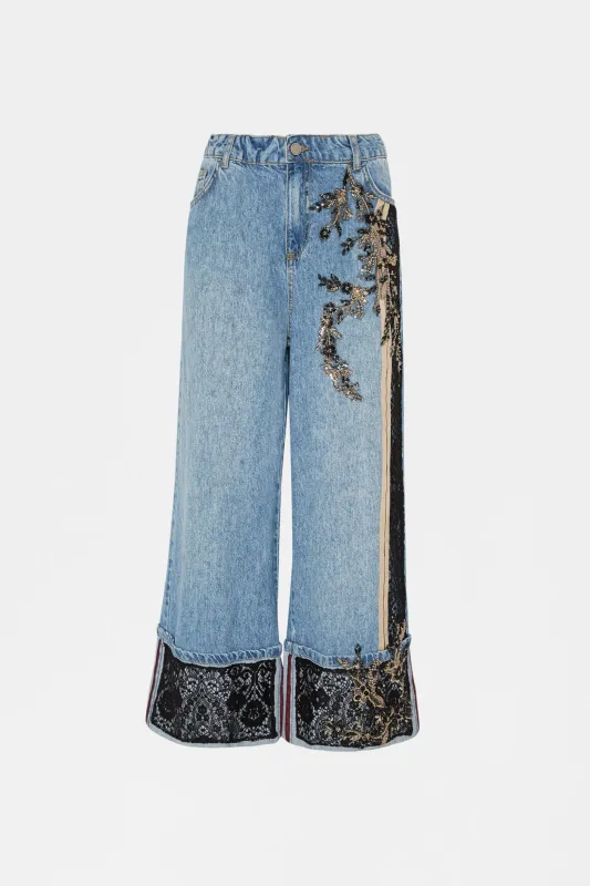 Embellished Palazzo Jeans made by Antonio Marras