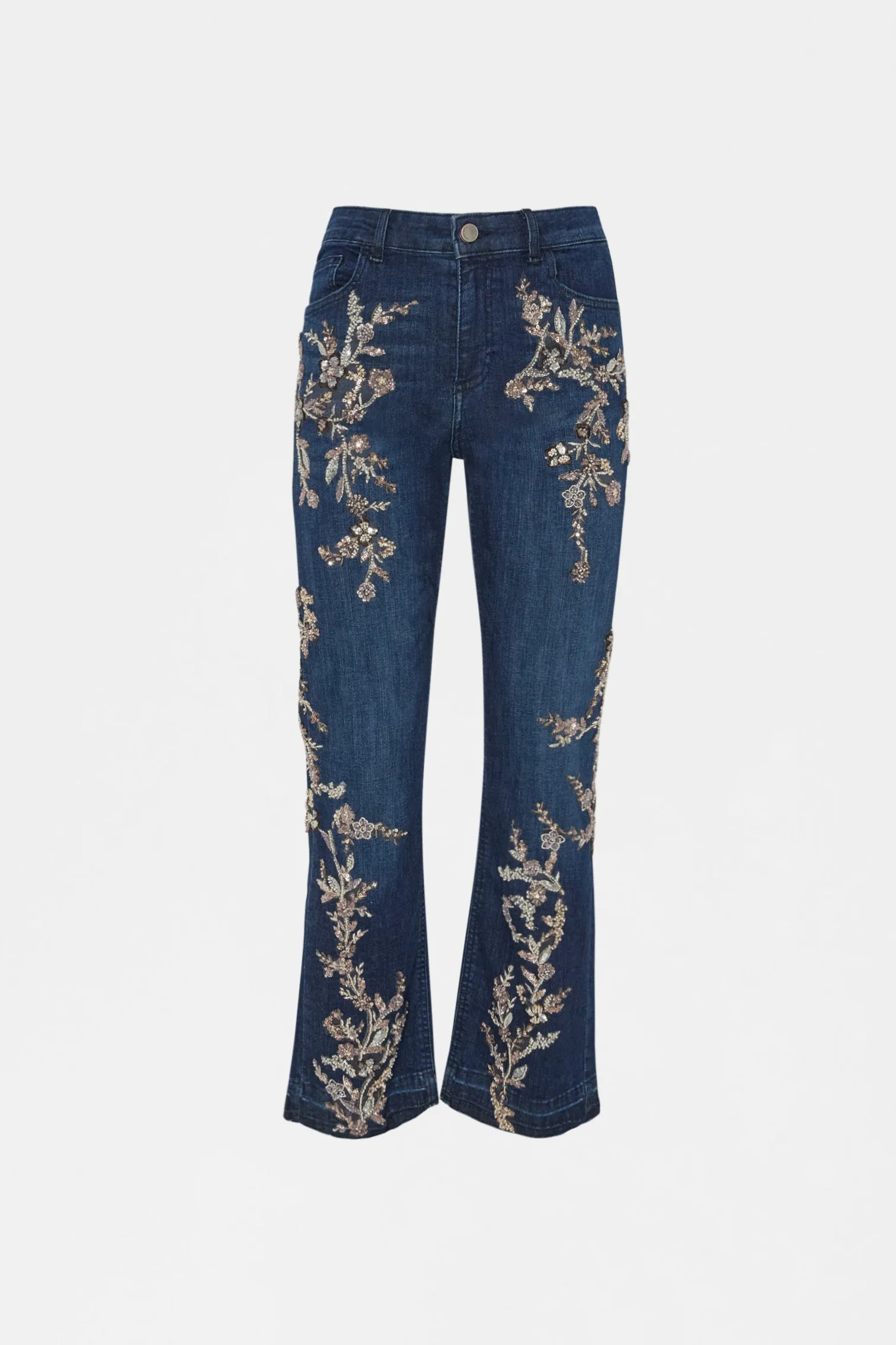 Embroidered Cropped Flare Jeans sold by Antonio Marras
