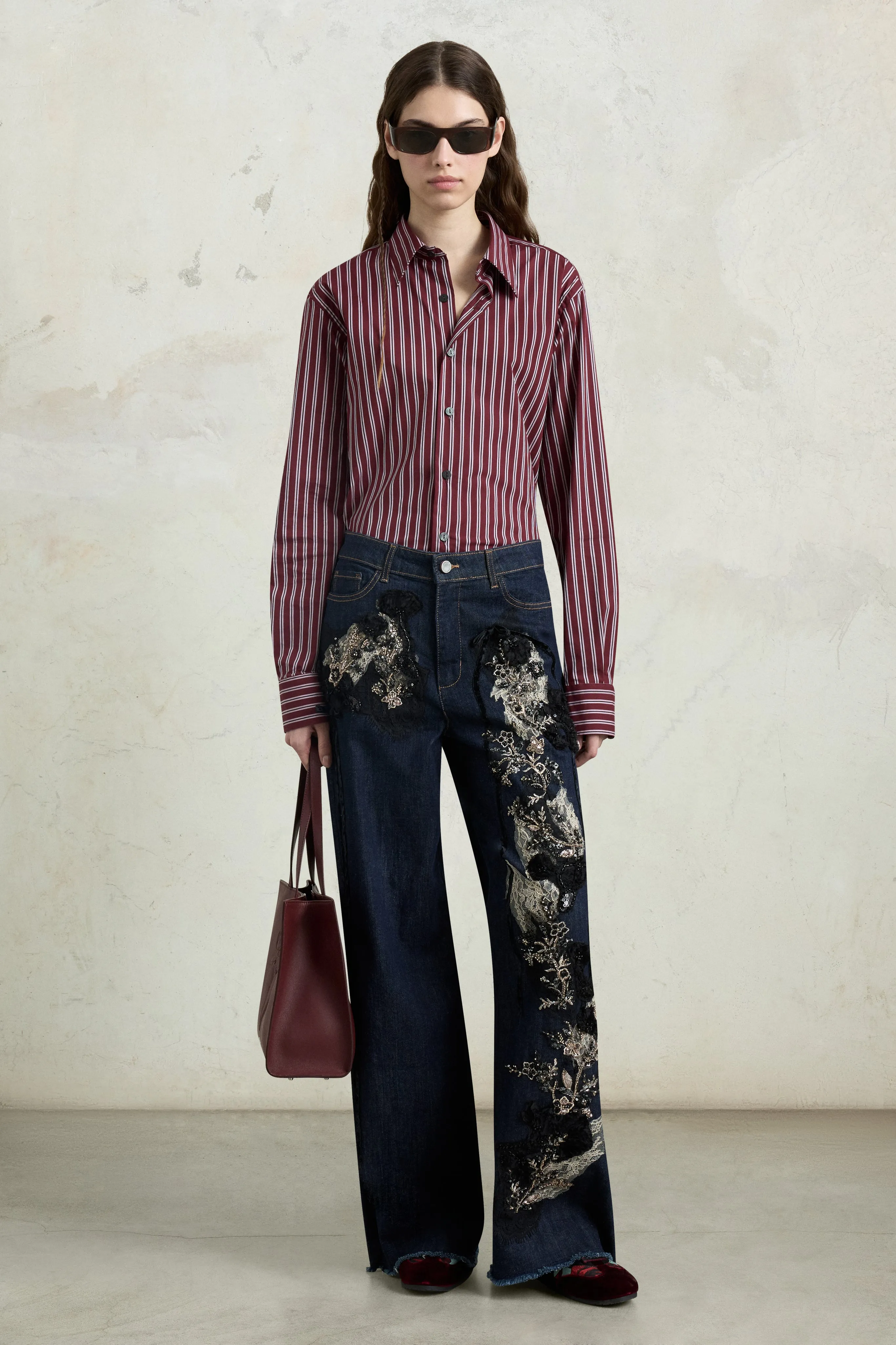 Embellished Wide-Leg Denim Jeans sold by Antonio Marras product image thumbnail 2