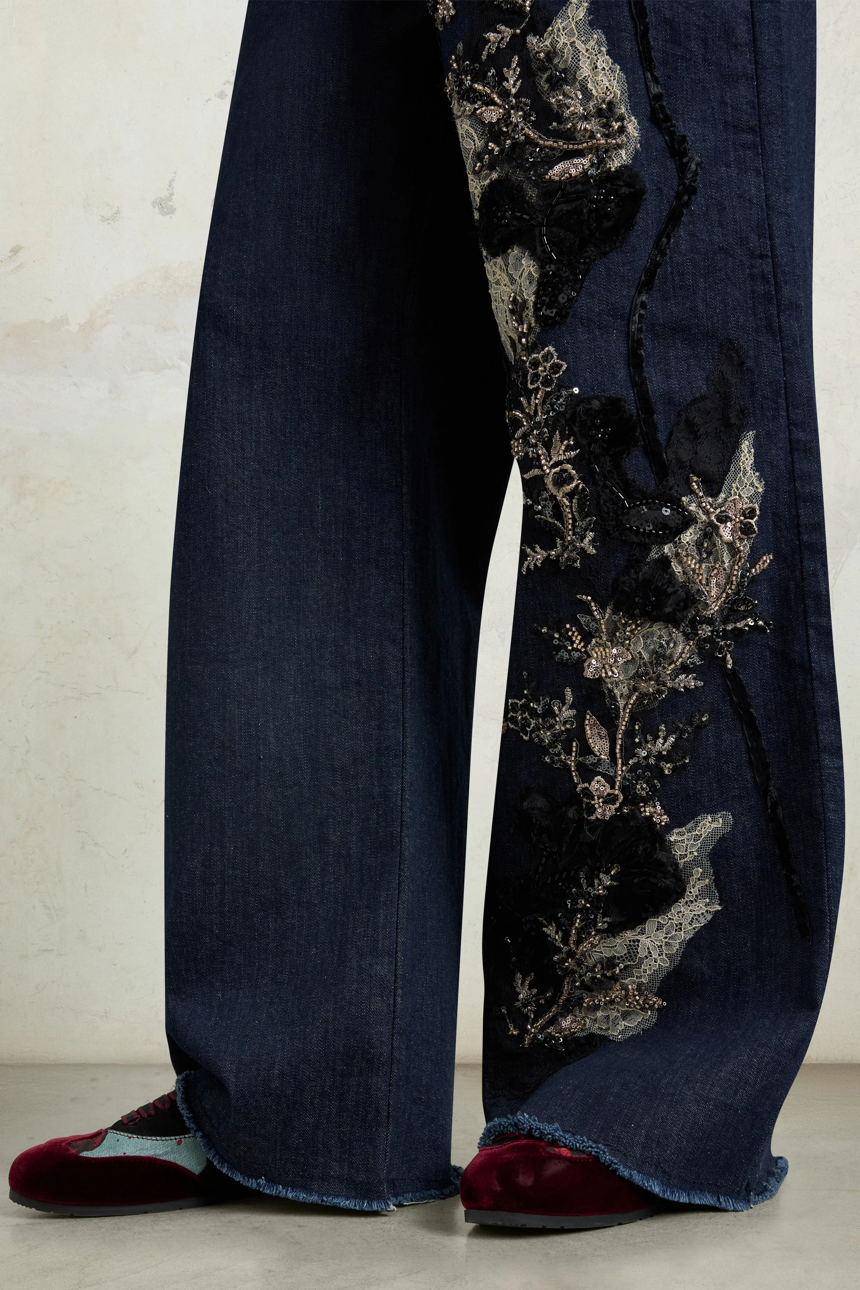 Embellished Wide-Leg Denim Jeans sold by Antonio Marras product image thumbnail 5