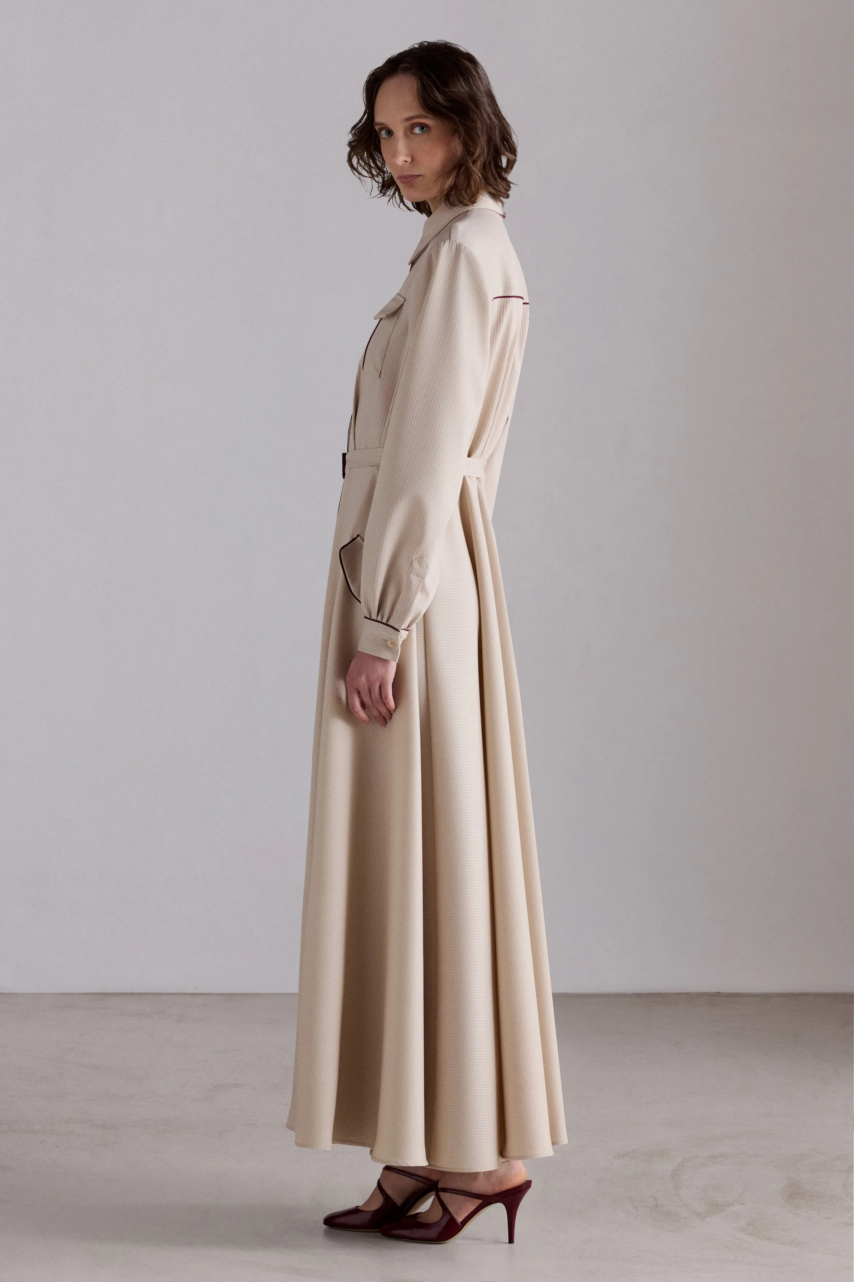 Beige Belted Shirt Dress sold by Antonio Marras product image thumbnail 4