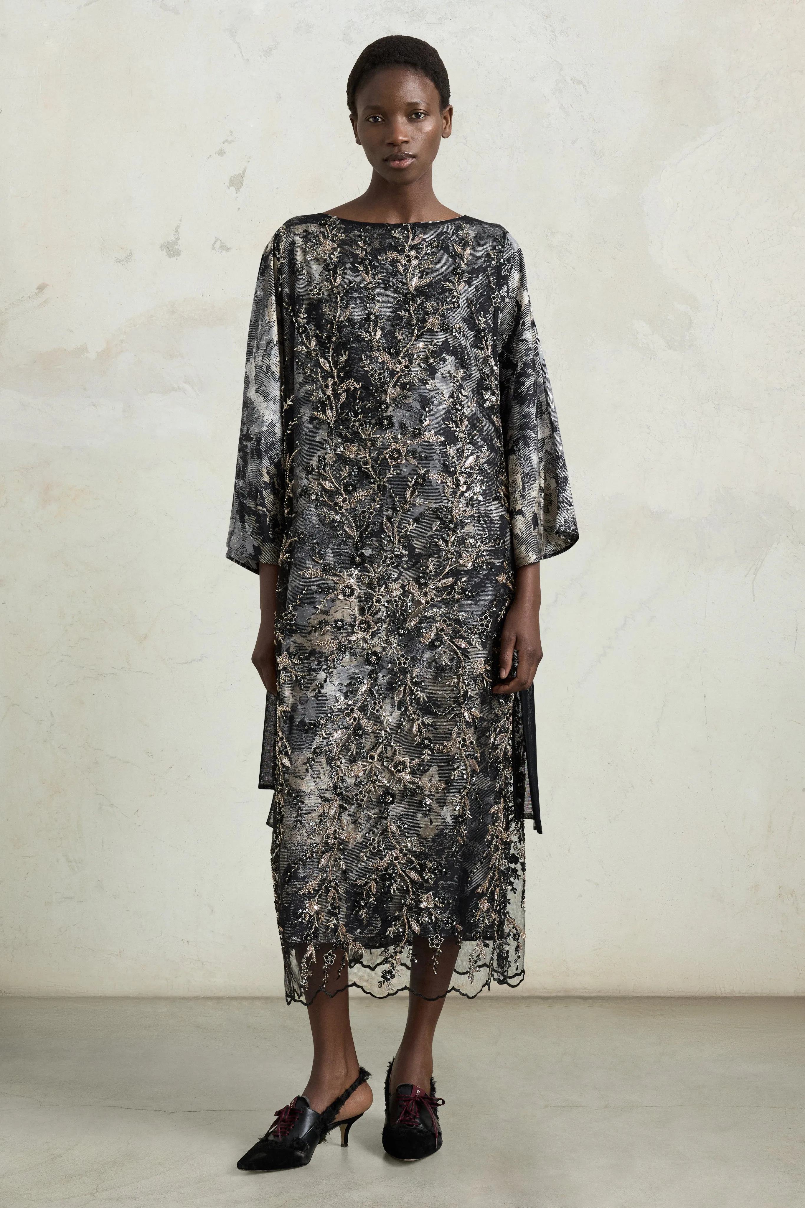 Black Embellished Tunic Dress sold by Antonio Marras product image thumbnail 2