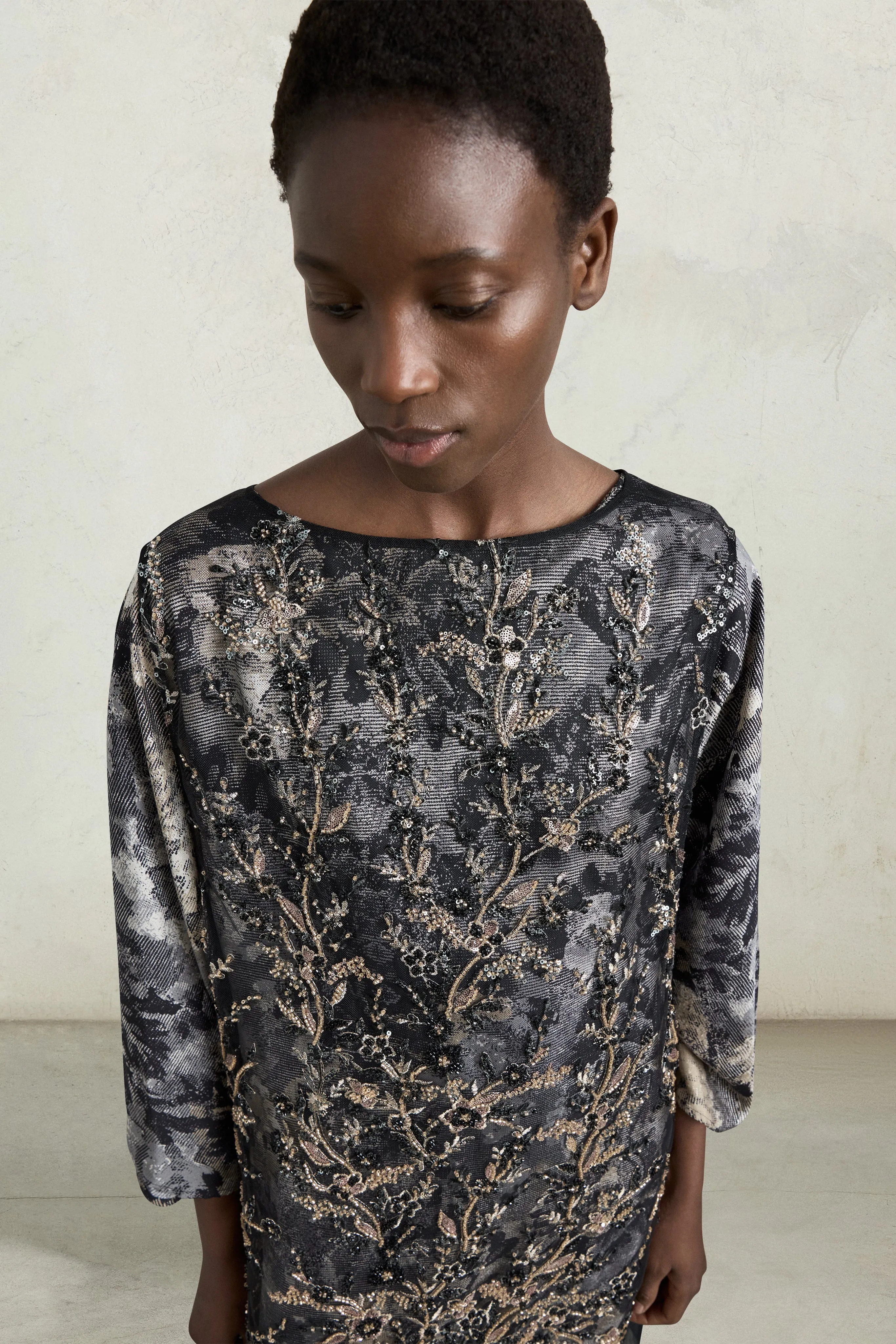 Black Embellished Tunic Dress sold by Antonio Marras product image thumbnail 4