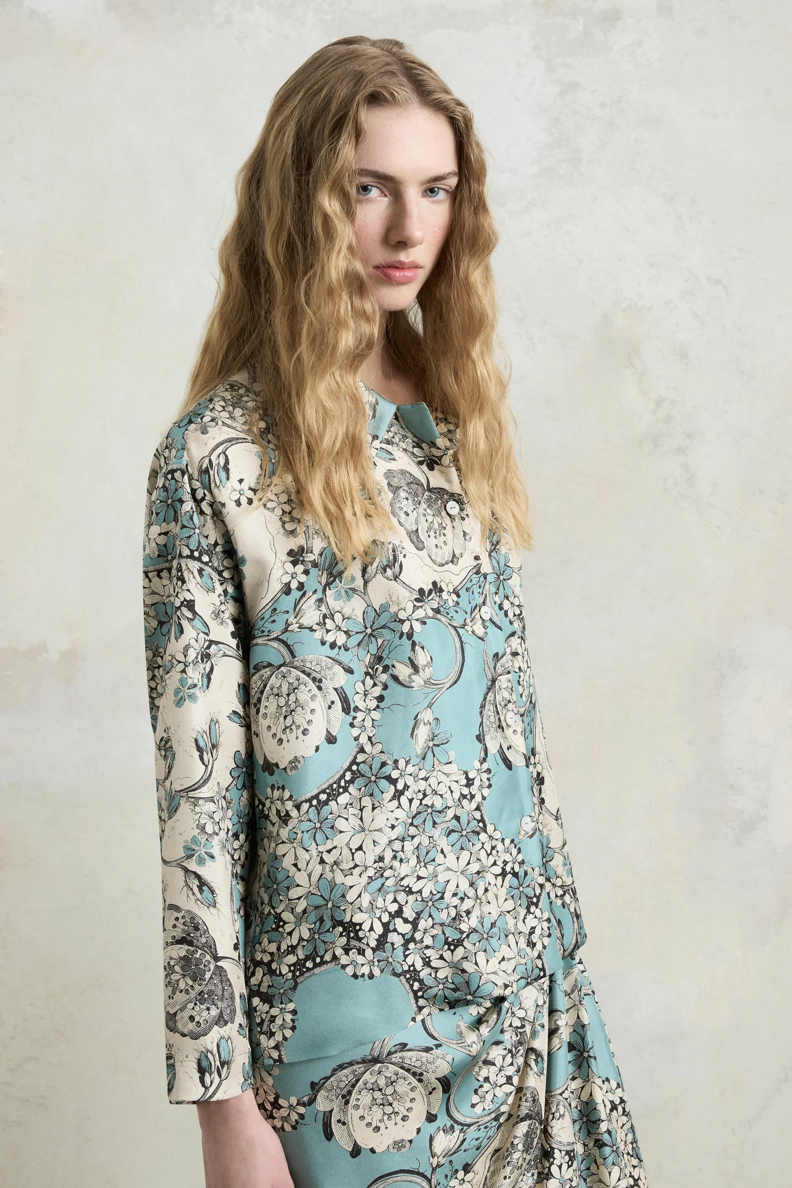 Turquoise Floral Pajama Shirt sold by Antonio Marras product image thumbnail 4