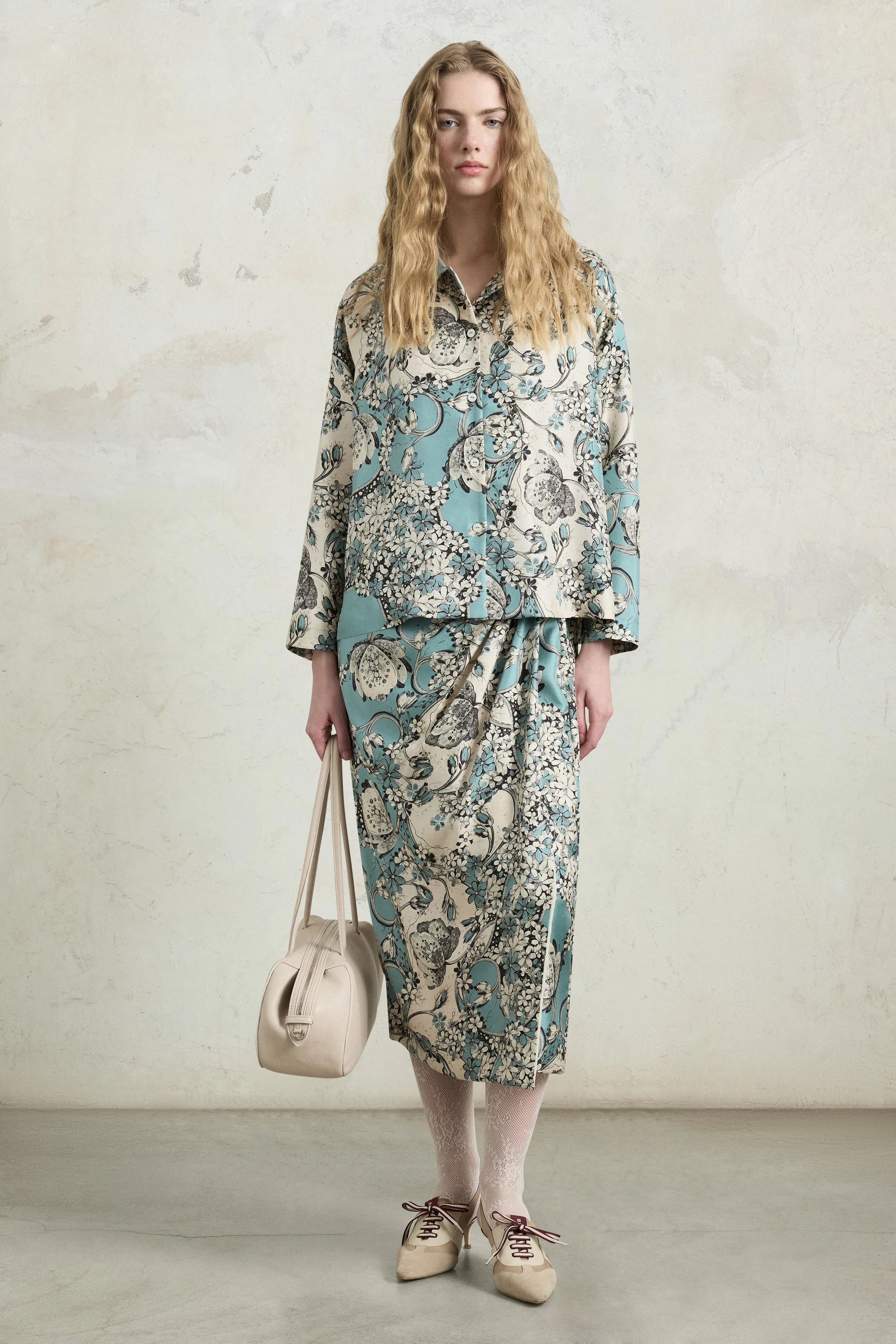 Turquoise Floral Pajama Shirt sold by Antonio Marras product image thumbnail 2