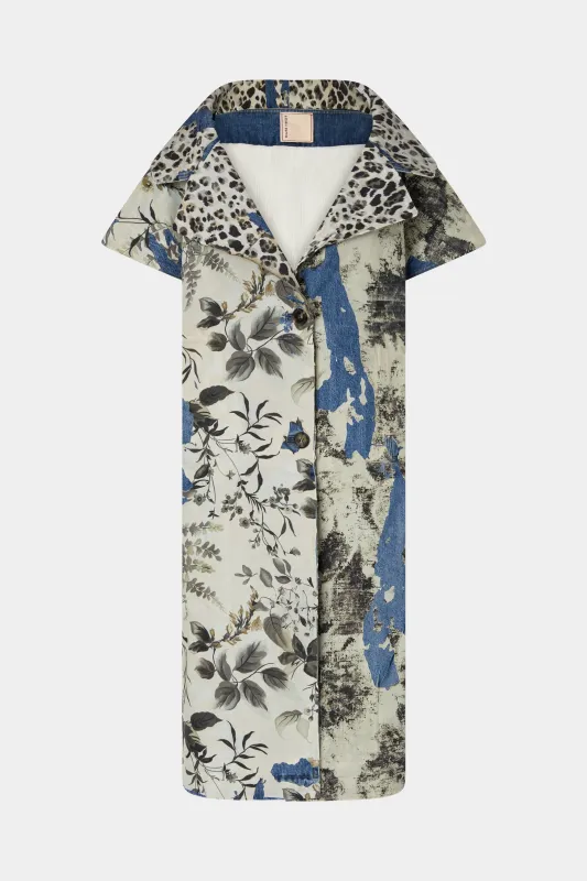 Denim Coat Tropical Print made by Antonio Marras