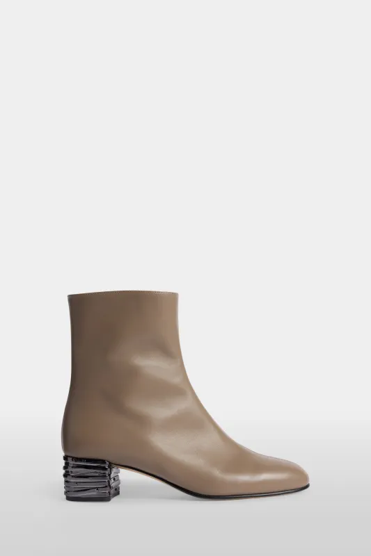 Leather Ankle Boots with Sculptural Heel made by Antonio Marras