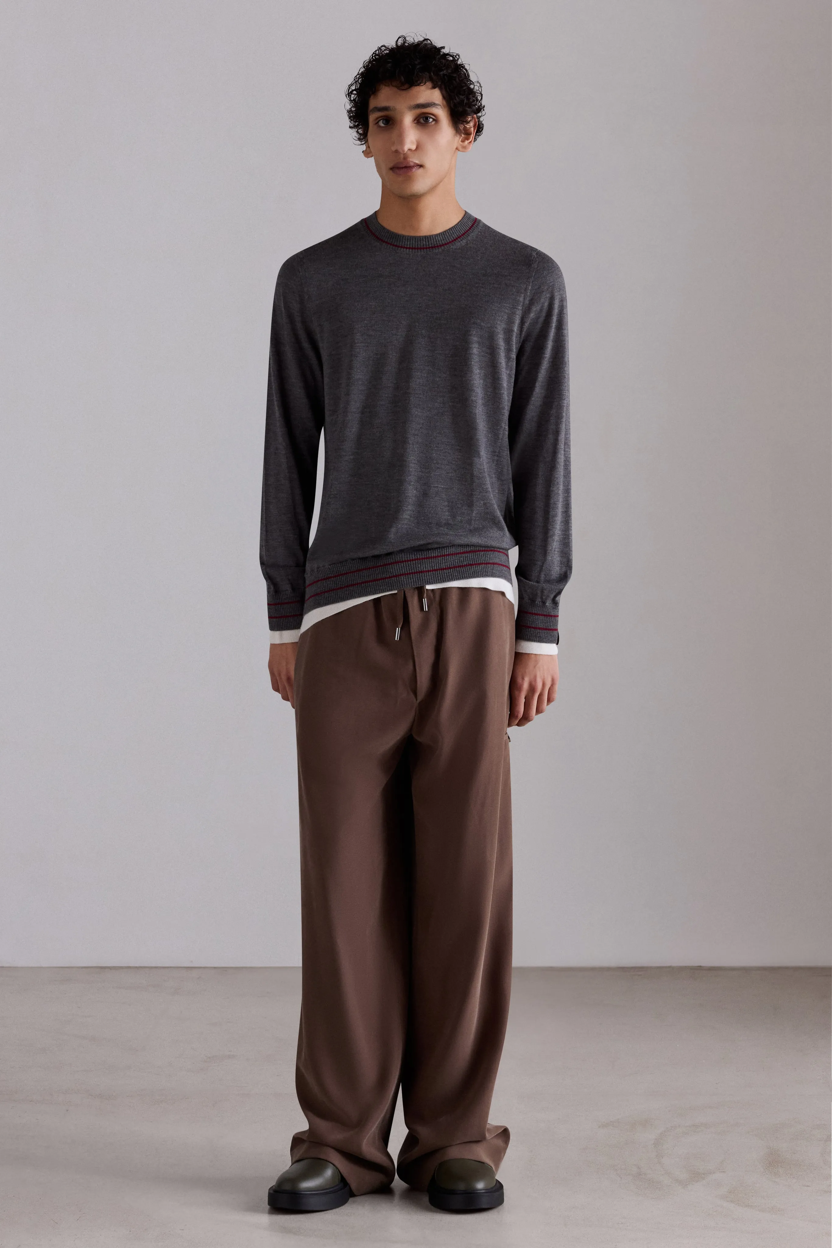 Contrast-Trim Cashmere Crew-Neck Sweater sold by Antonio Marras product image thumbnail 2