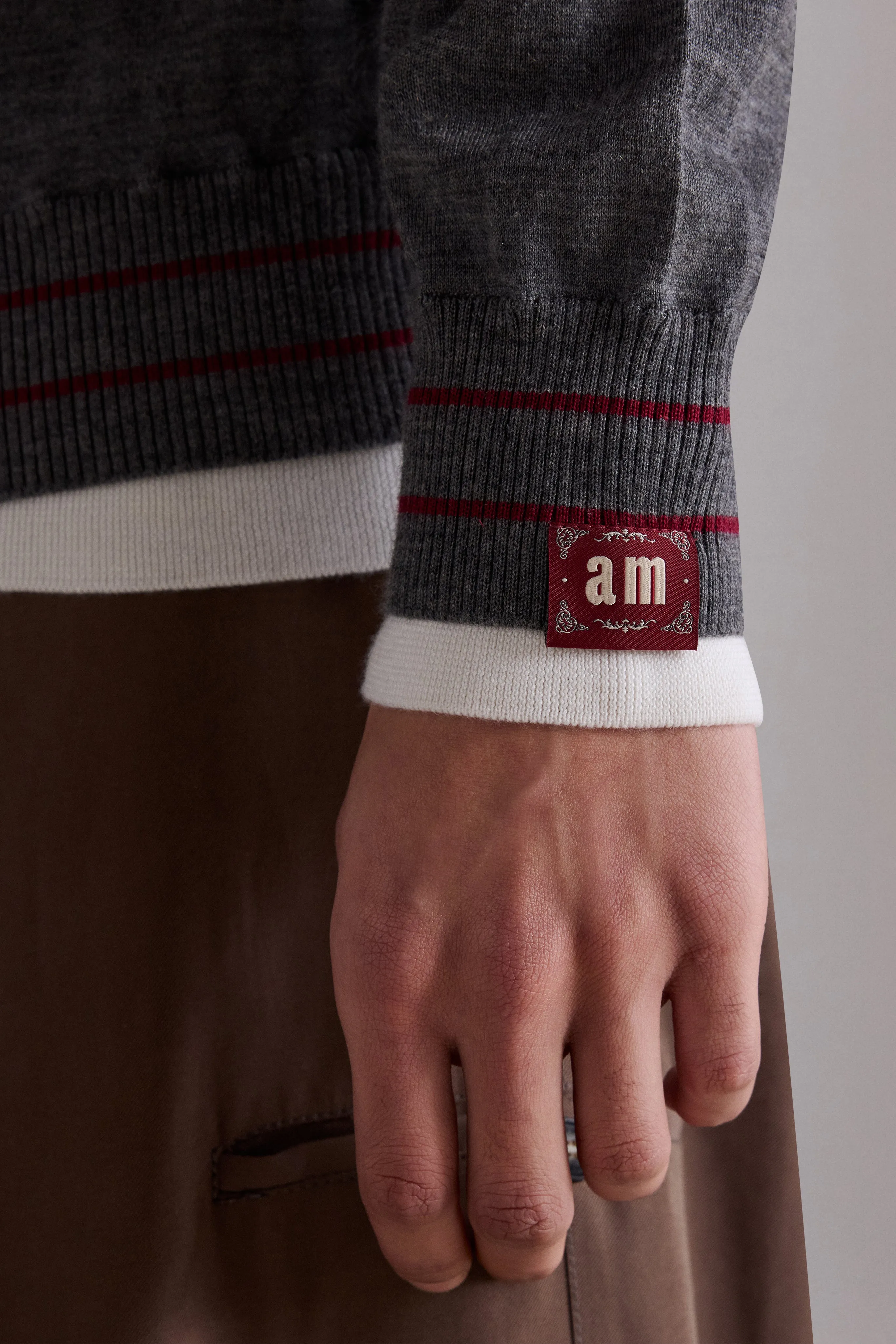 Contrast-Trim Cashmere Crew-Neck Sweater sold by Antonio Marras product image thumbnail 5