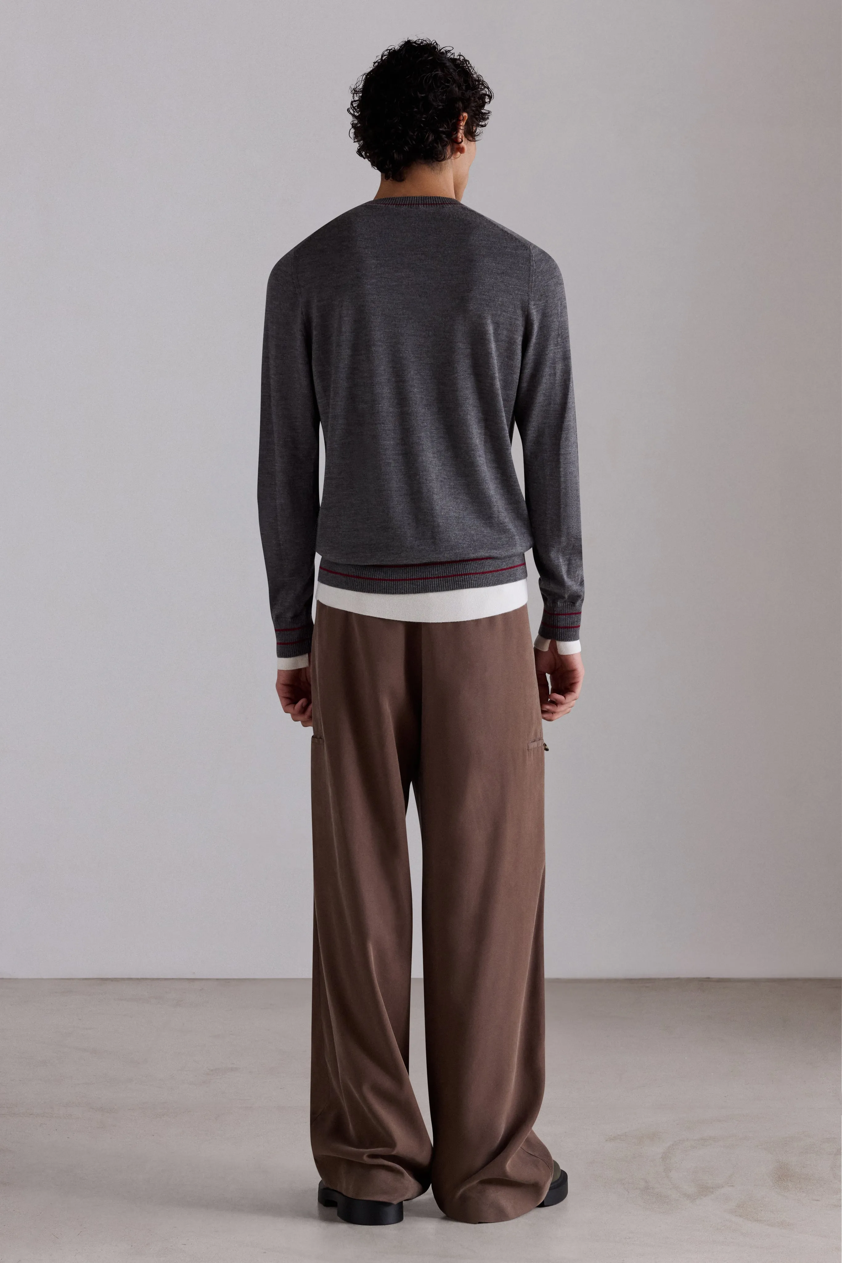 Contrast-Trim Cashmere Crew-Neck Sweater sold by Antonio Marras product image thumbnail 3