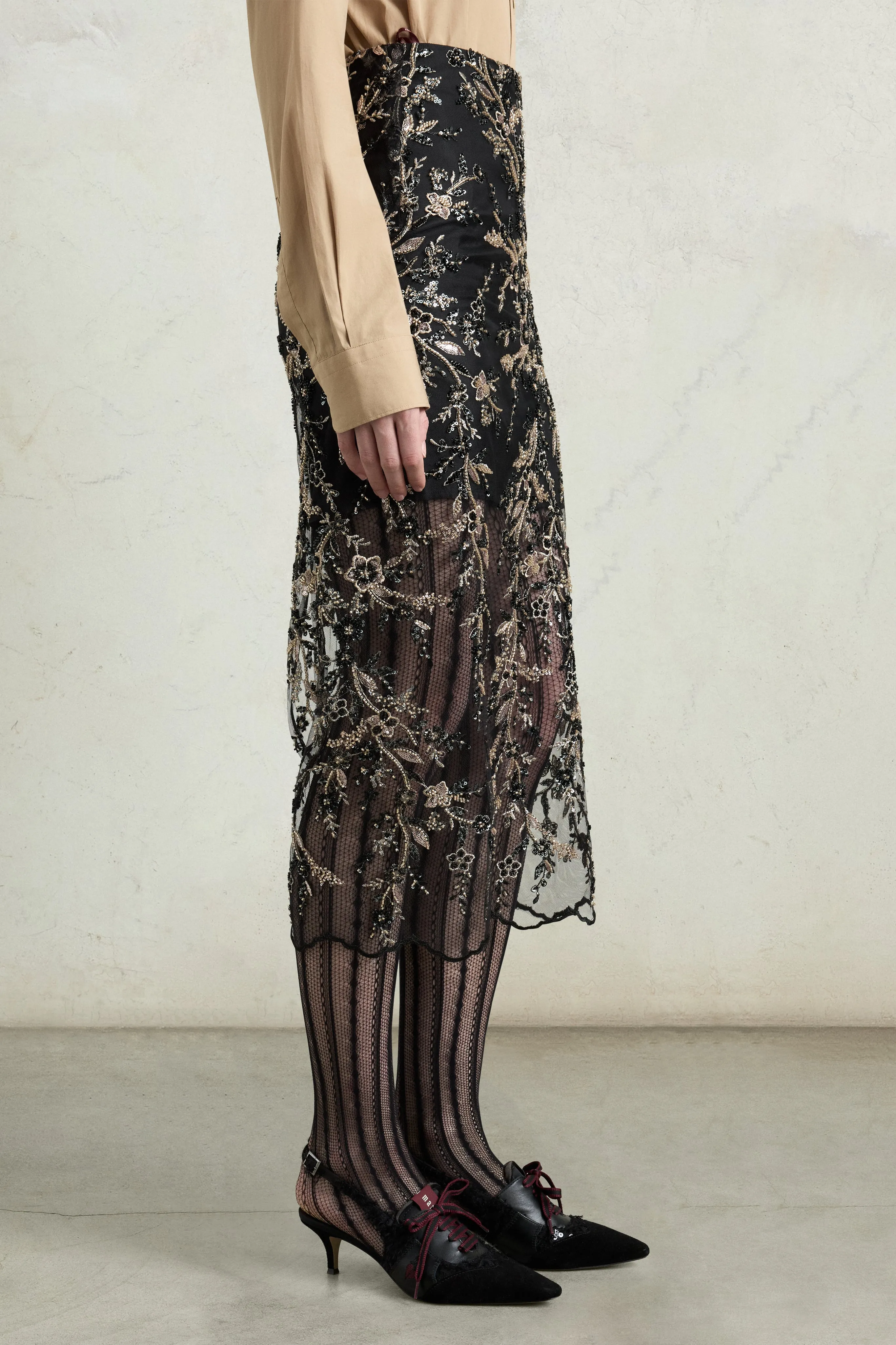 Embroidered Tulle Pencil Skirt sold by Antonio Marras product image thumbnail 4