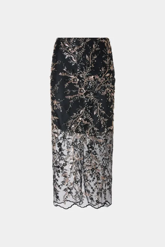 Embroidered Tulle Pencil Skirt made by Antonio Marras