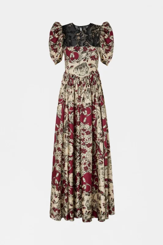 Silk Dress With Foulard Print And Embroidered Insert made by Antonio Marras