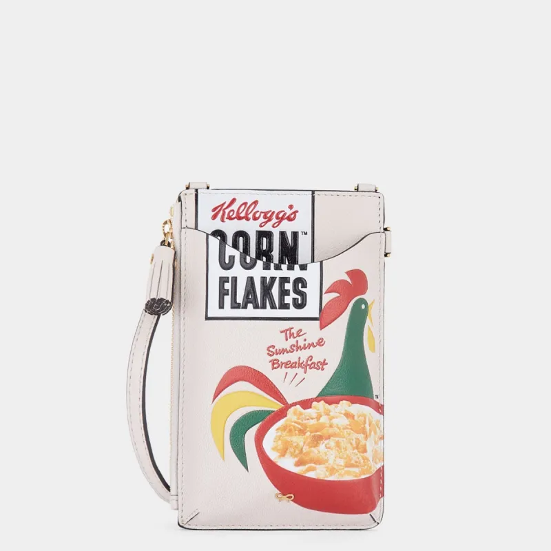 Anya Brands Corn Flakes Zip Phone Pouch on Strap sold by Anya Hindmarch