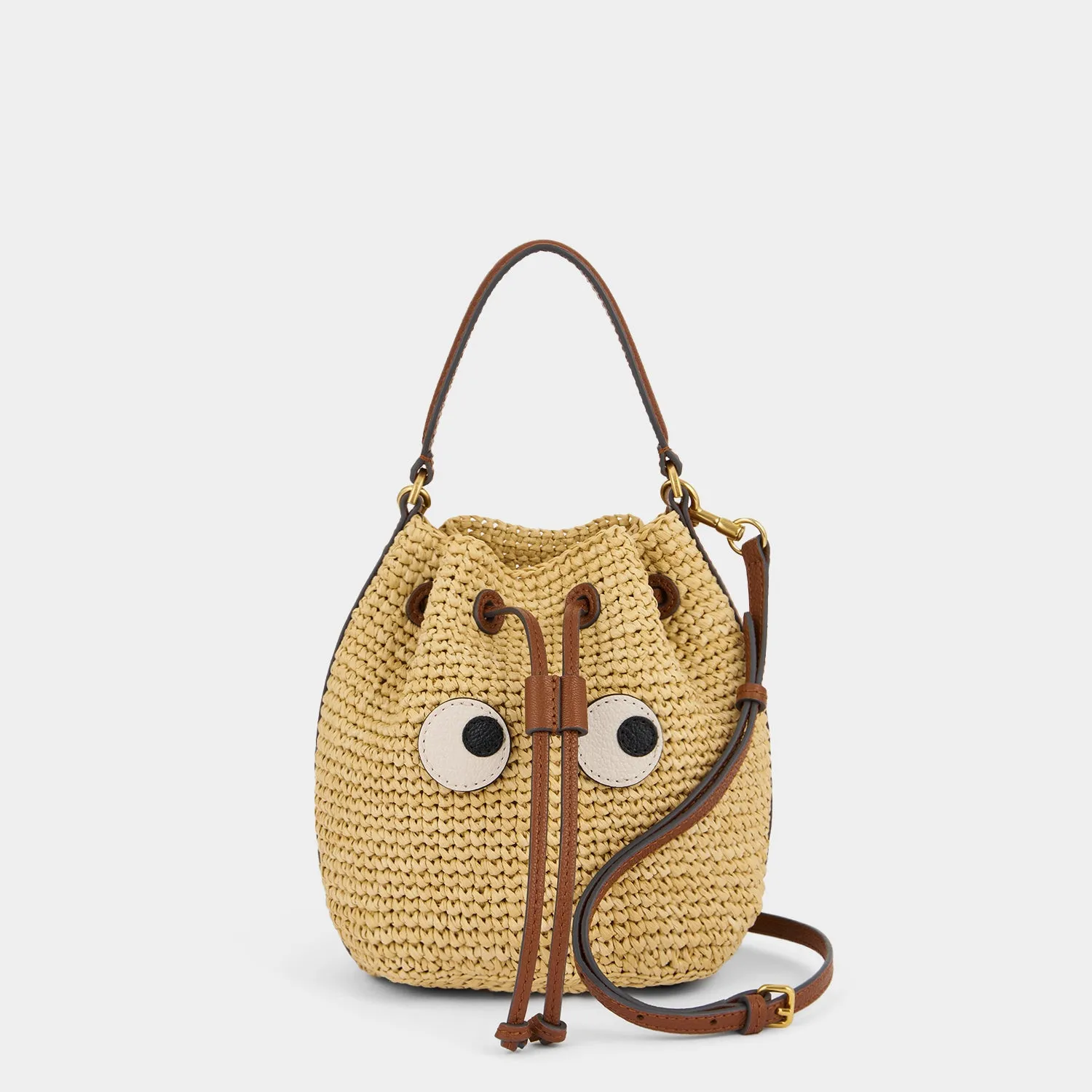 Raffia Eyes Drawstring Cross-body sold by Anya Hindmarch