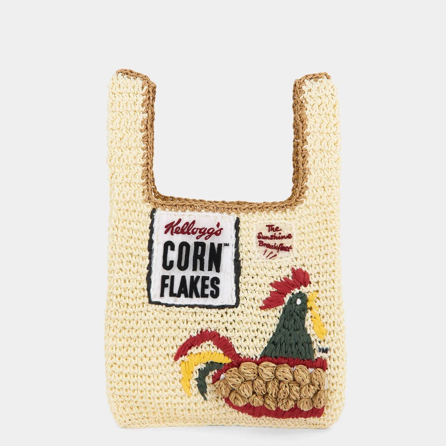 Anya Brands Corn Flakes Raffia Mini Tote sold by Anya Hindmarch