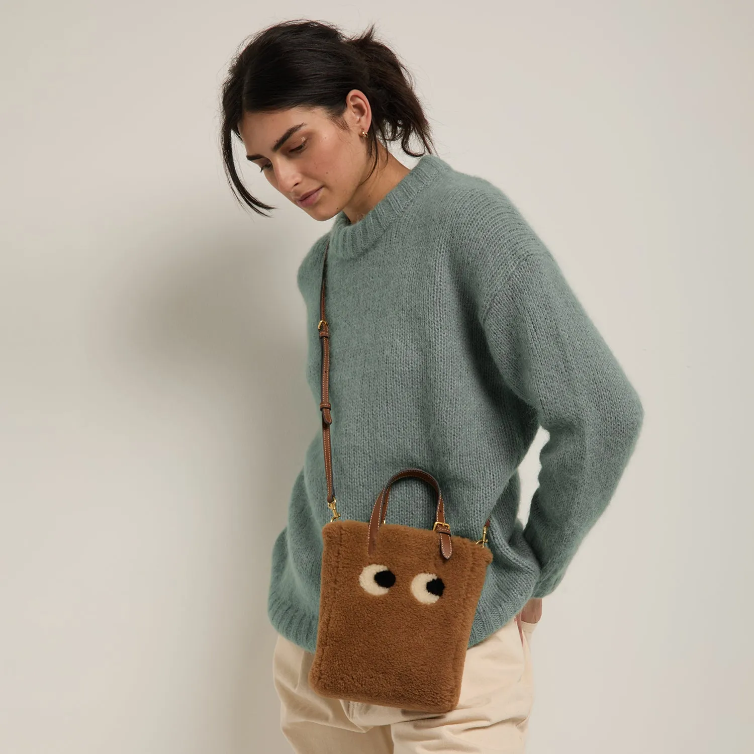 Mini N/S Eyes Shearling Cross-body Tote sold by Anya Hindmarch product image thumbnail 2