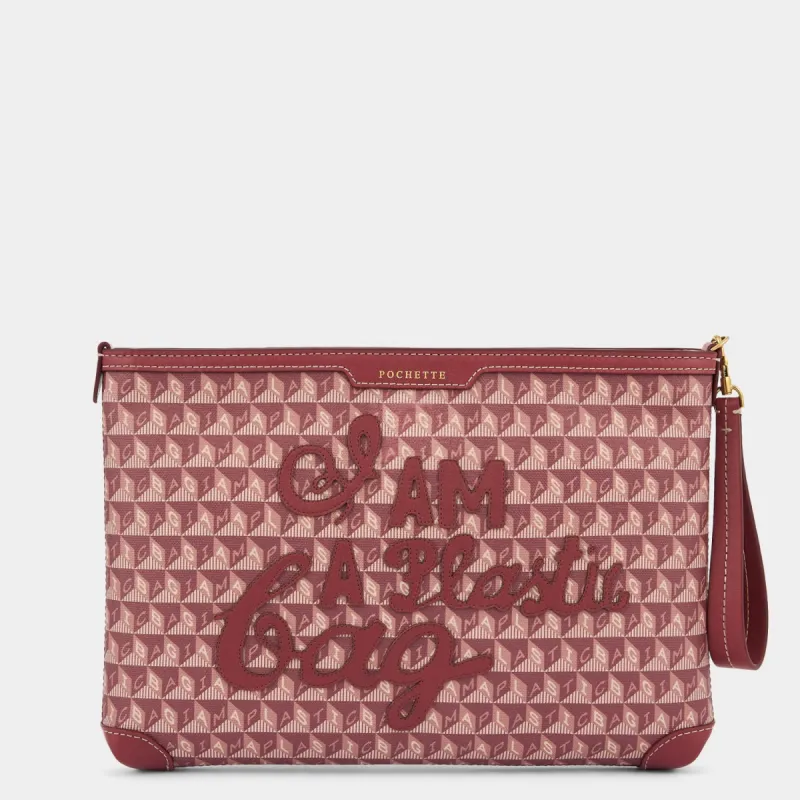 I am a Plastic Bag Motif Pochette sold by Anya Hindmarch