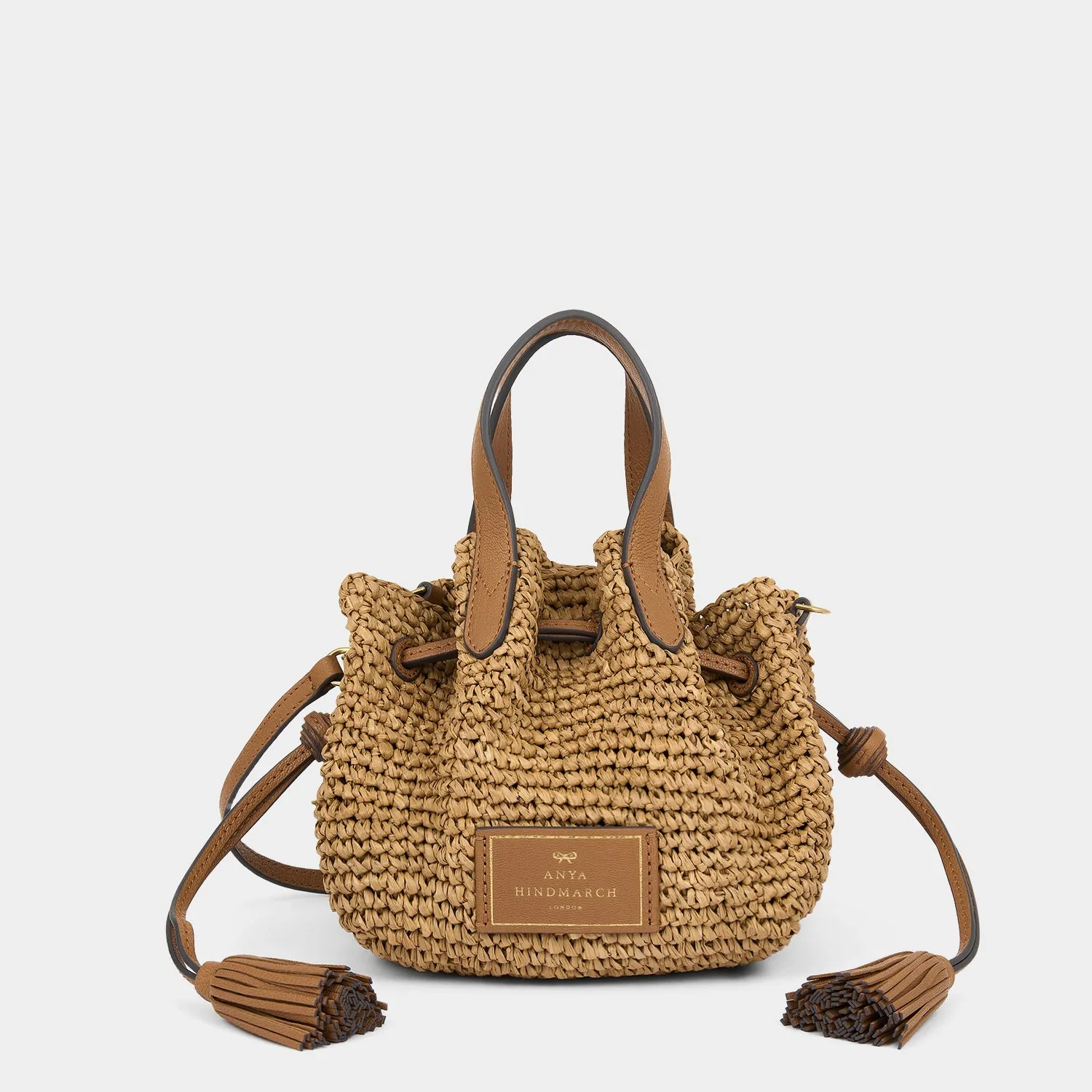 Raffia Drawstring Small Cross-body Tote sold by Anya Hindmarch