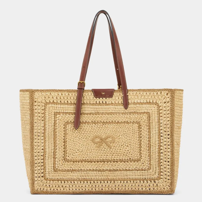Raffia E/W Bow Tote made by Anya Hindmarch